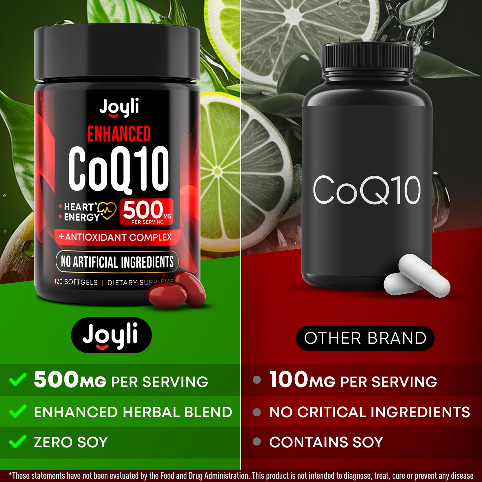 Foto 3 pulgar | Suplemento Joyli Nutrition Coq10 500 Mg 120 Cápsulas Blandas - Venta Internacional.