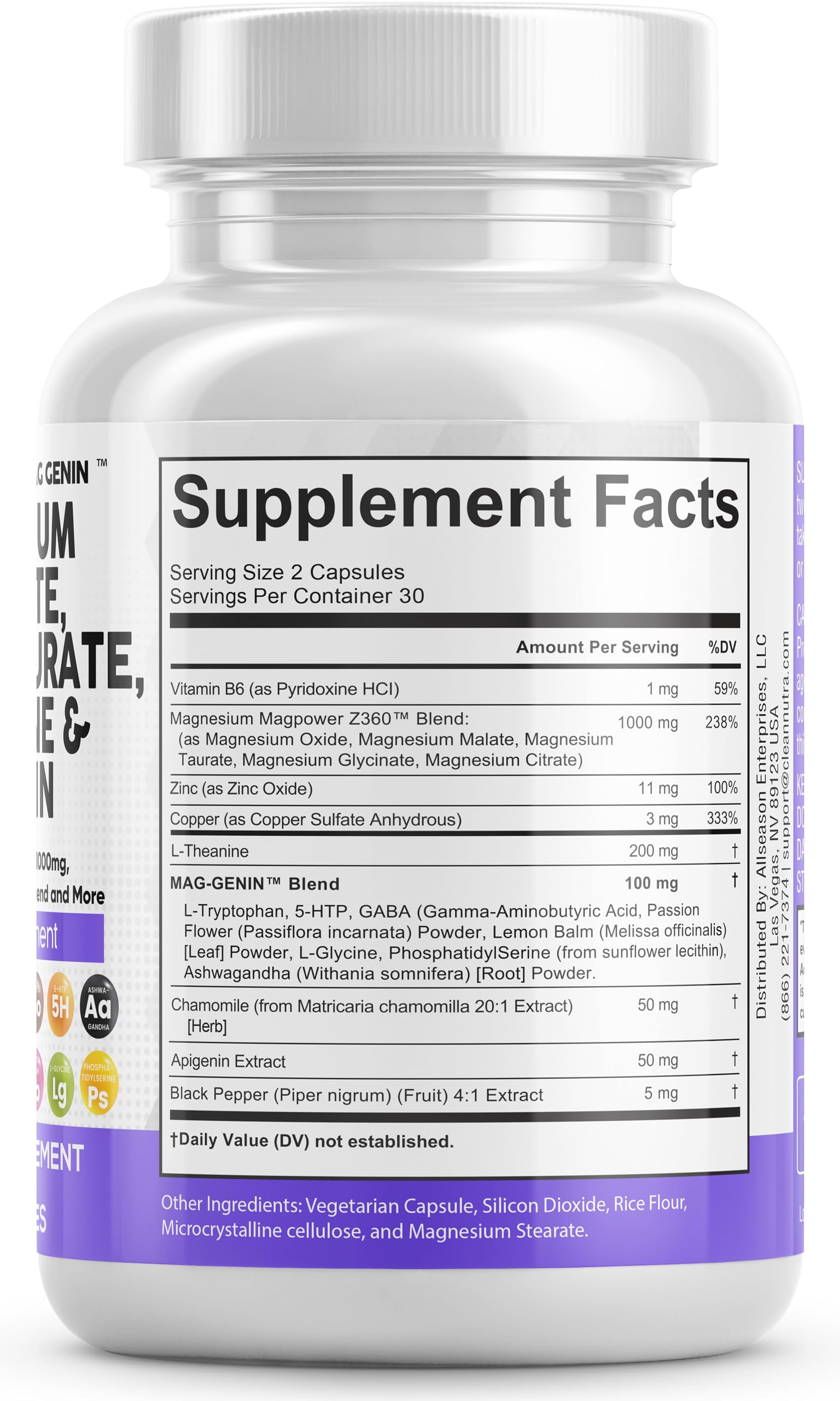 Foto 5 pulgar | Suplemento De Glicinato De Magnesio De Clean Nutraceuticals 1000 Mg - Venta Internacional.