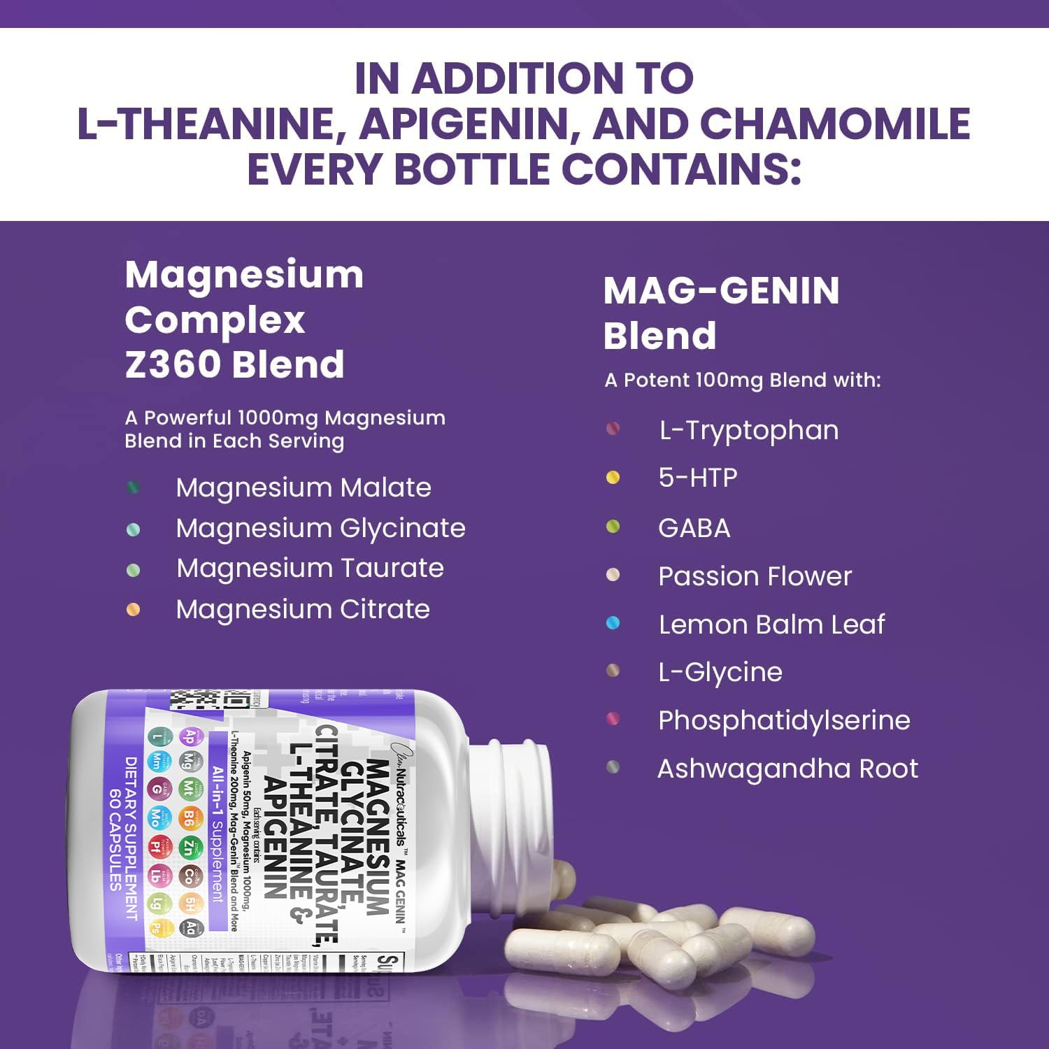 Foto 6 pulgar | Suplemento De Glicinato De Magnesio De Clean Nutraceuticals 1000 Mg - Venta Internacional.