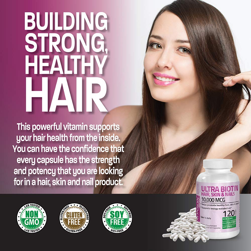 Foto 4 | Suplemento Bronson Ultra Biotin De 10,000 Mcg Para Cabello, Piel Y Uñas - Venta Internacional.