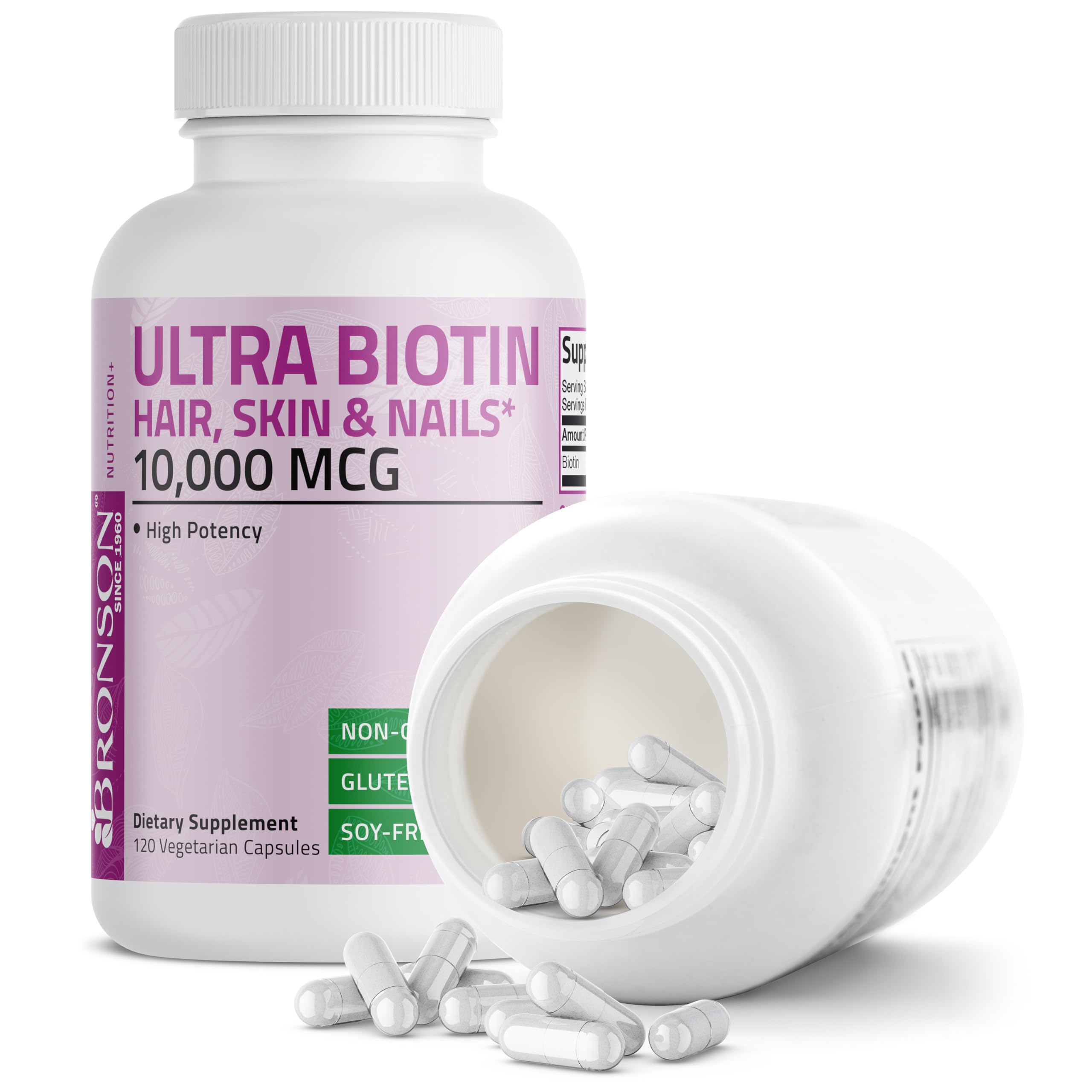 Foto 8 pulgar | Suplemento Bronson Ultra Biotin De 10,000 Mcg Para Cabello, Piel Y Uñas - Venta Internacional.