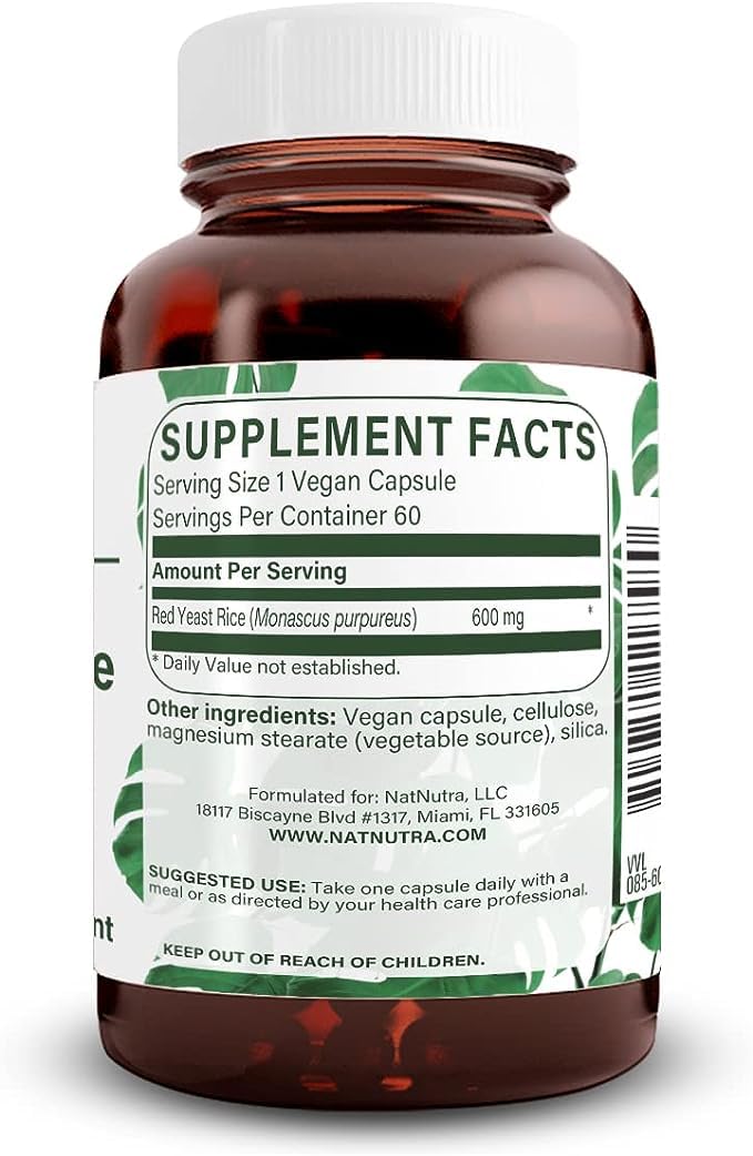 Foto 2 | Suplemento Natural De Extracto De Arroz De Levadura Roja Nutra 600 Mg 60 Cápsulas - Venta Internacional.