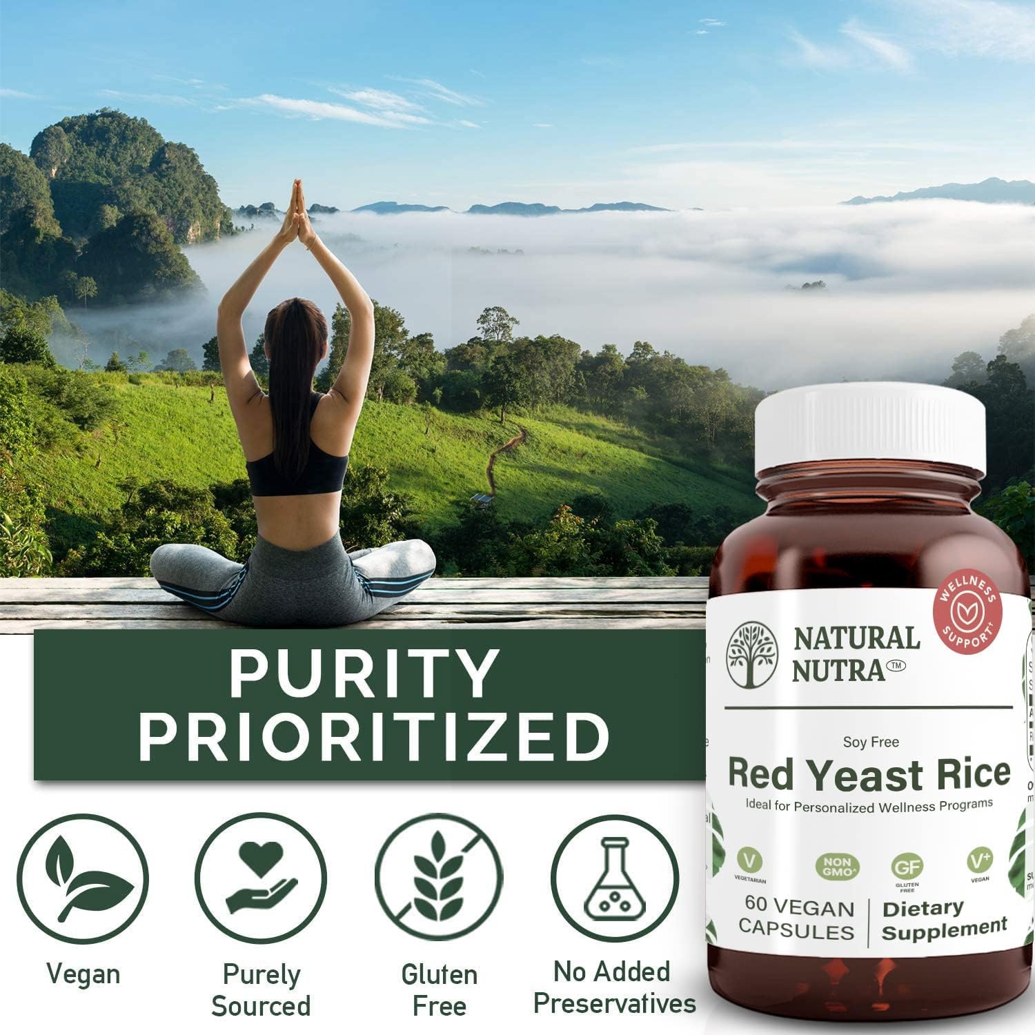 Foto 5 pulgar | Suplemento Natural De Extracto De Arroz De Levadura Roja Nutra 600 Mg 60 Cápsulas - Venta Internacional.
