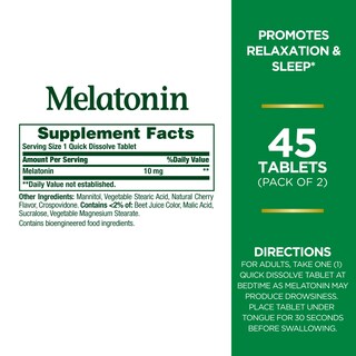 Foto 2 | Suplemento Nature's Bounty De Melatonina Tabletas de 10 Mg 45 Unidades - Venta Internacional