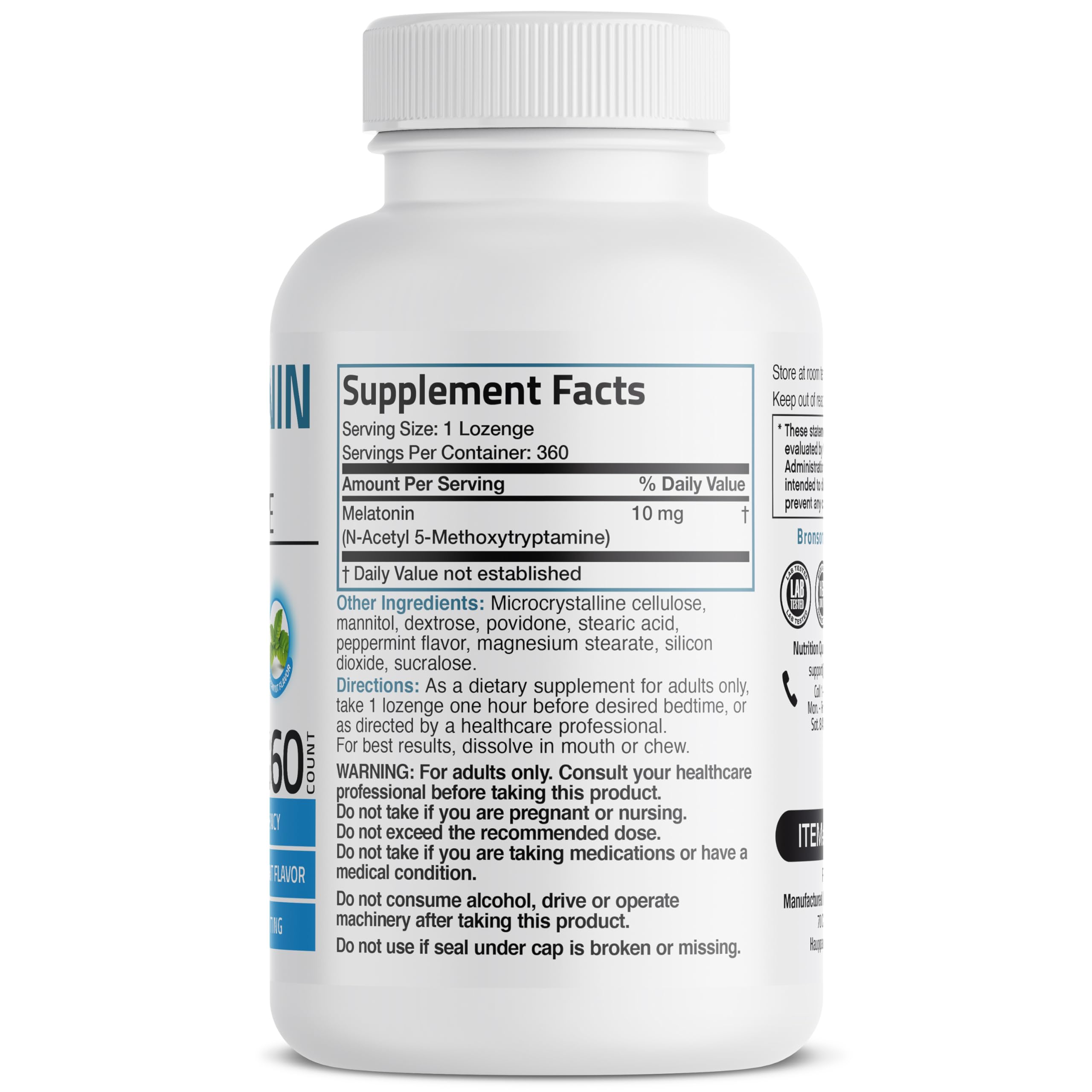 Foto 3 pulgar | Suplemento Bronson Melatonin, 10 Mg, Tabletas De Disolución Rápida, 360 - Venta Internacional.