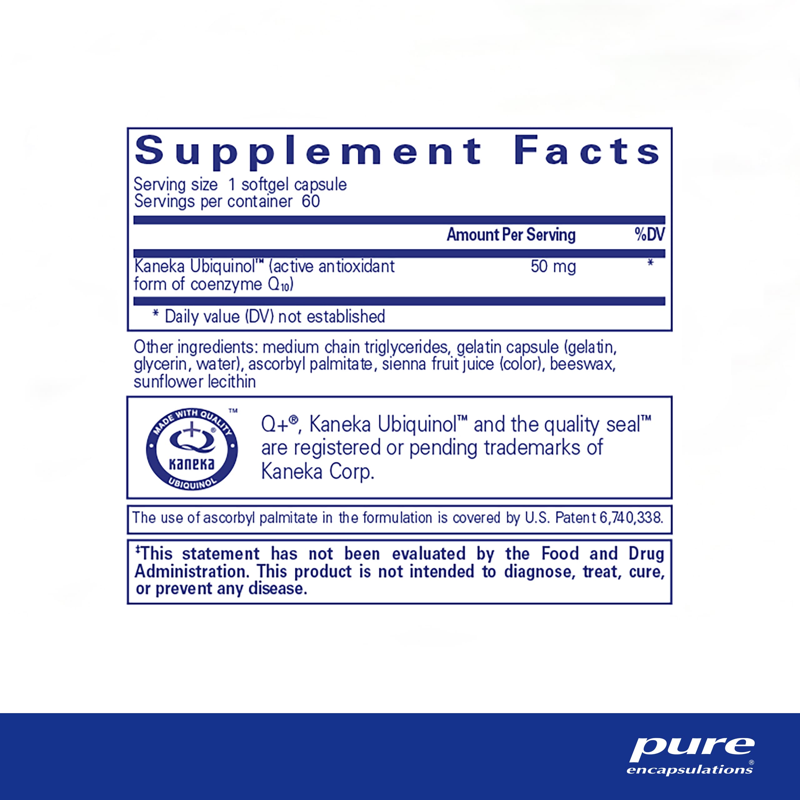 Foto 3 pulgar | Suplemento Pure Encapsulations Ubiquinol-qh 50 Mg 60 Cápsulas - Venta Internacional.