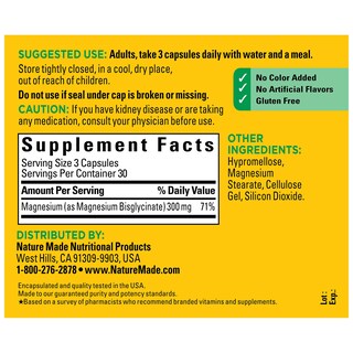Foto 5 | Suplemento De Magnesio Nature Made 300 Mg 90 Cápsulas - Venta Internacional.