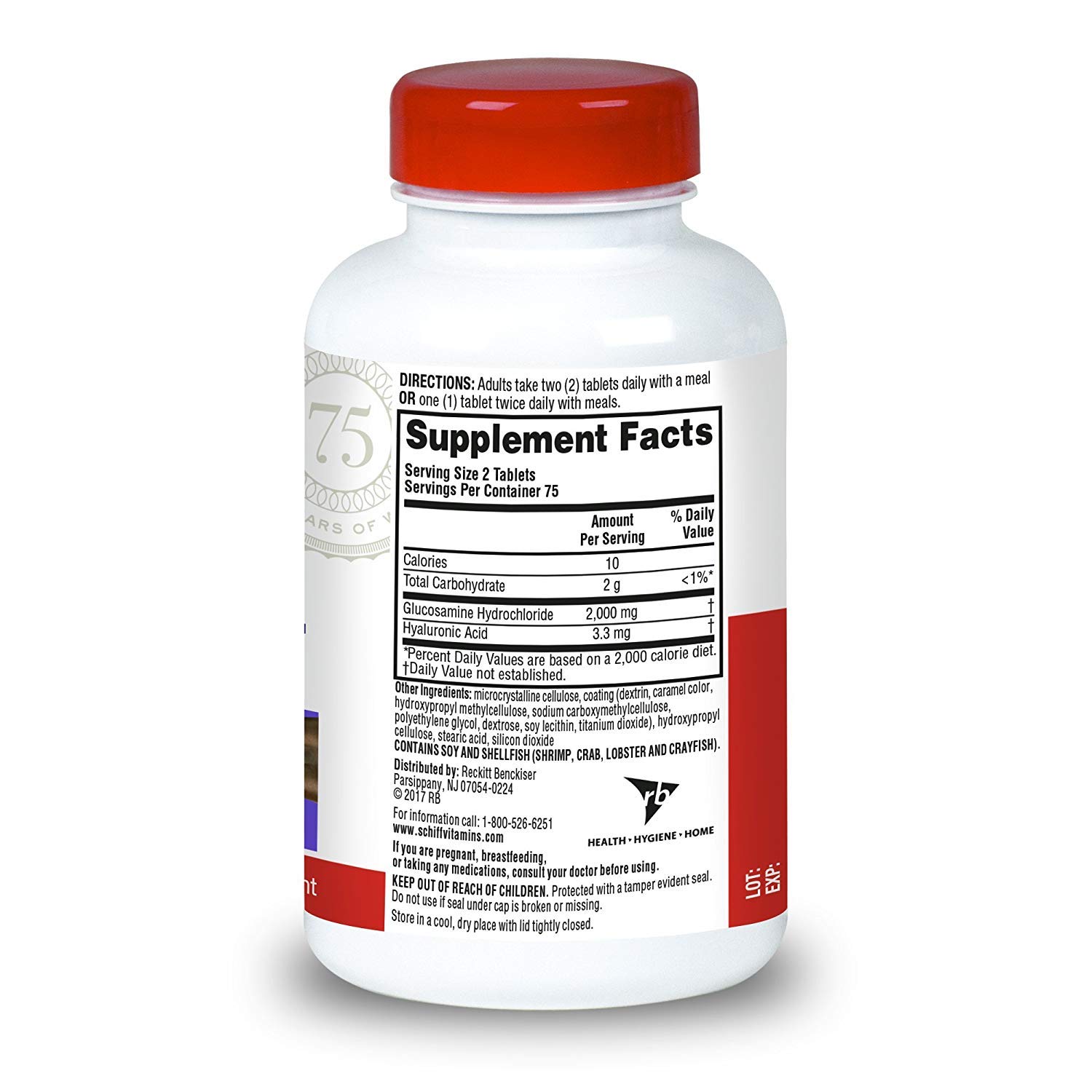 Foto 3 pulgar | Suplemento De Glucosamina Schiff Con Ácido Hialurónico 2000 Mg 150 Unidades - Venta Internacional.