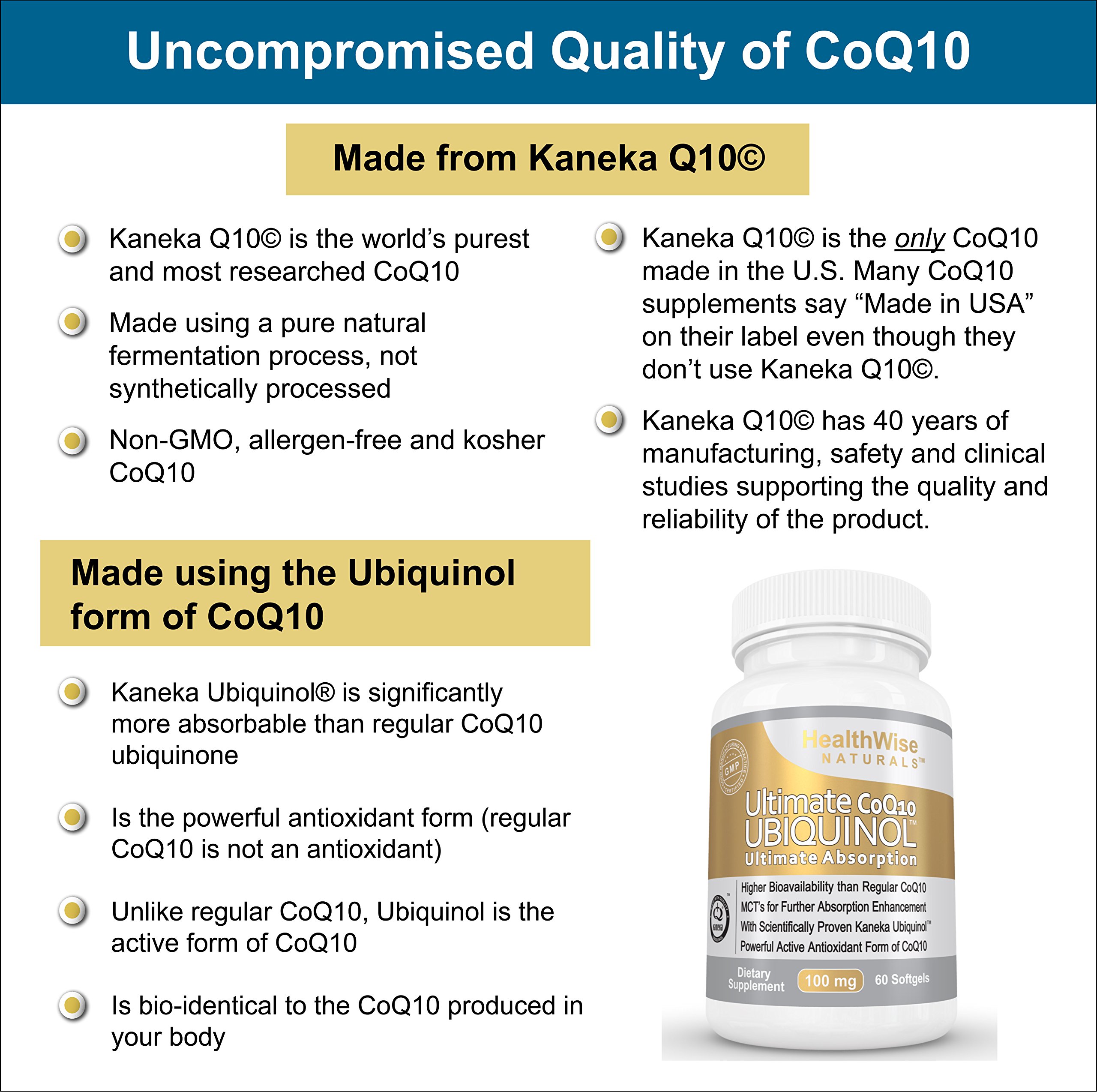 Foto 5 pulgar | Suplemento De Ubiquinol Ultimate Coq10 De Healthwise Naturals, 100 Mg - Venta Internacional.