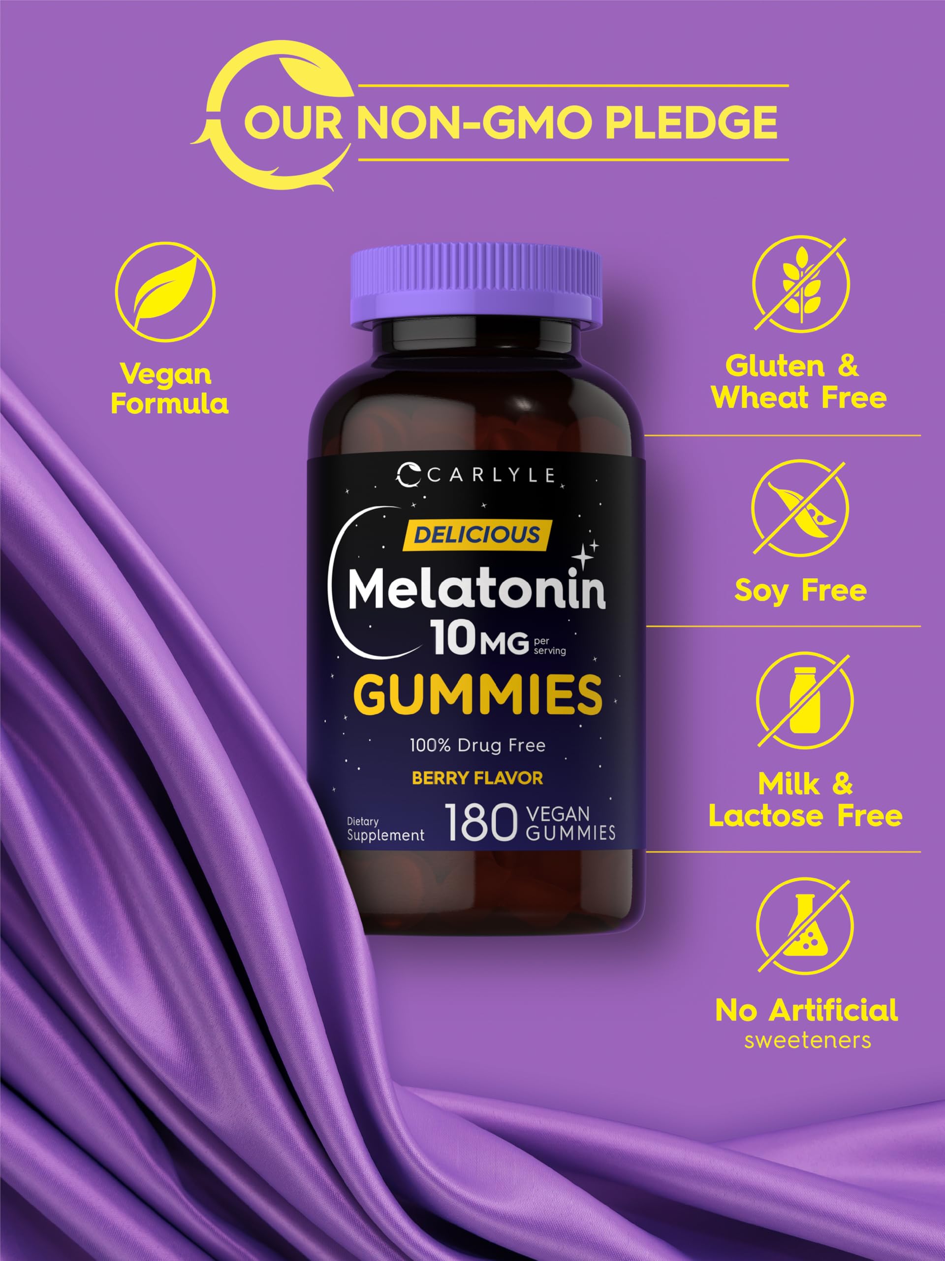 Foto 6 pulgar | Suplemento De Melatonina Carlyle Gummies, 10 Mg, 180 Unidades - Venta Internacional.