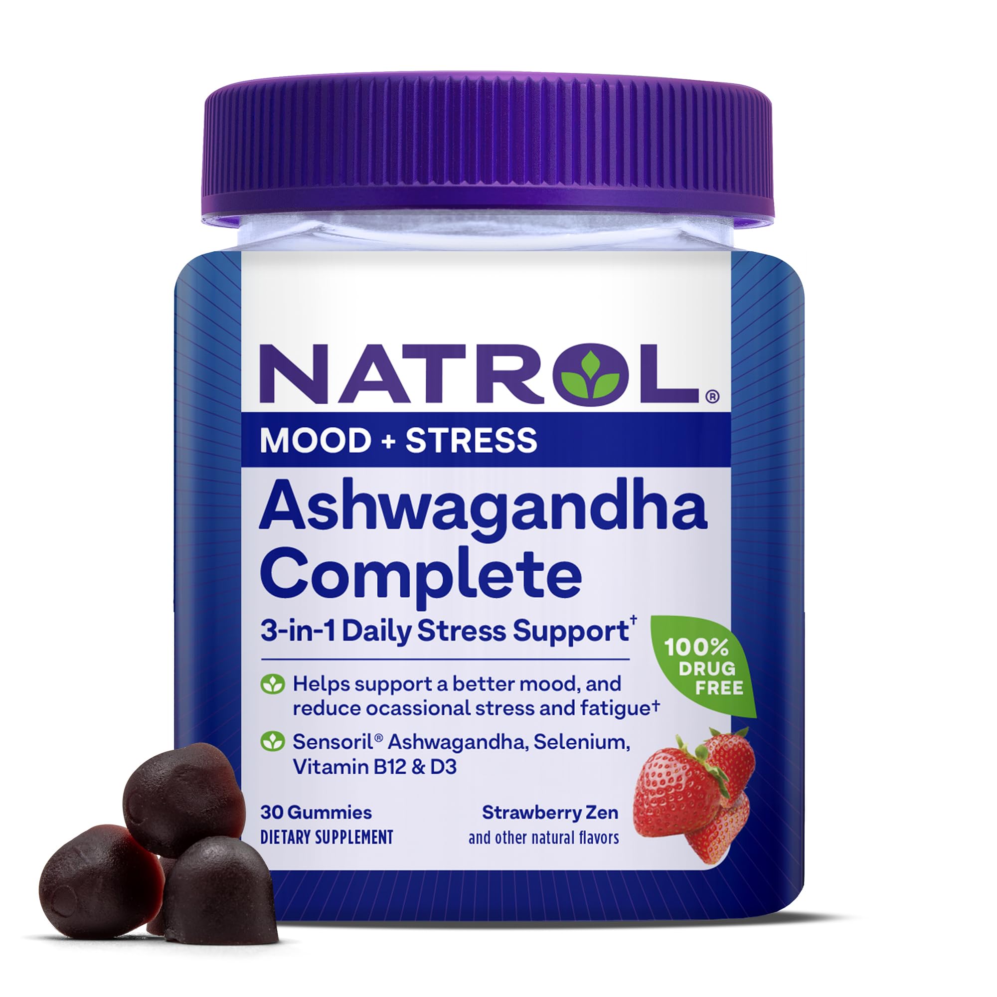 Suplemento Natrol Ashwagandha Complete Gomies 30 Unidades - Venta Internacional.