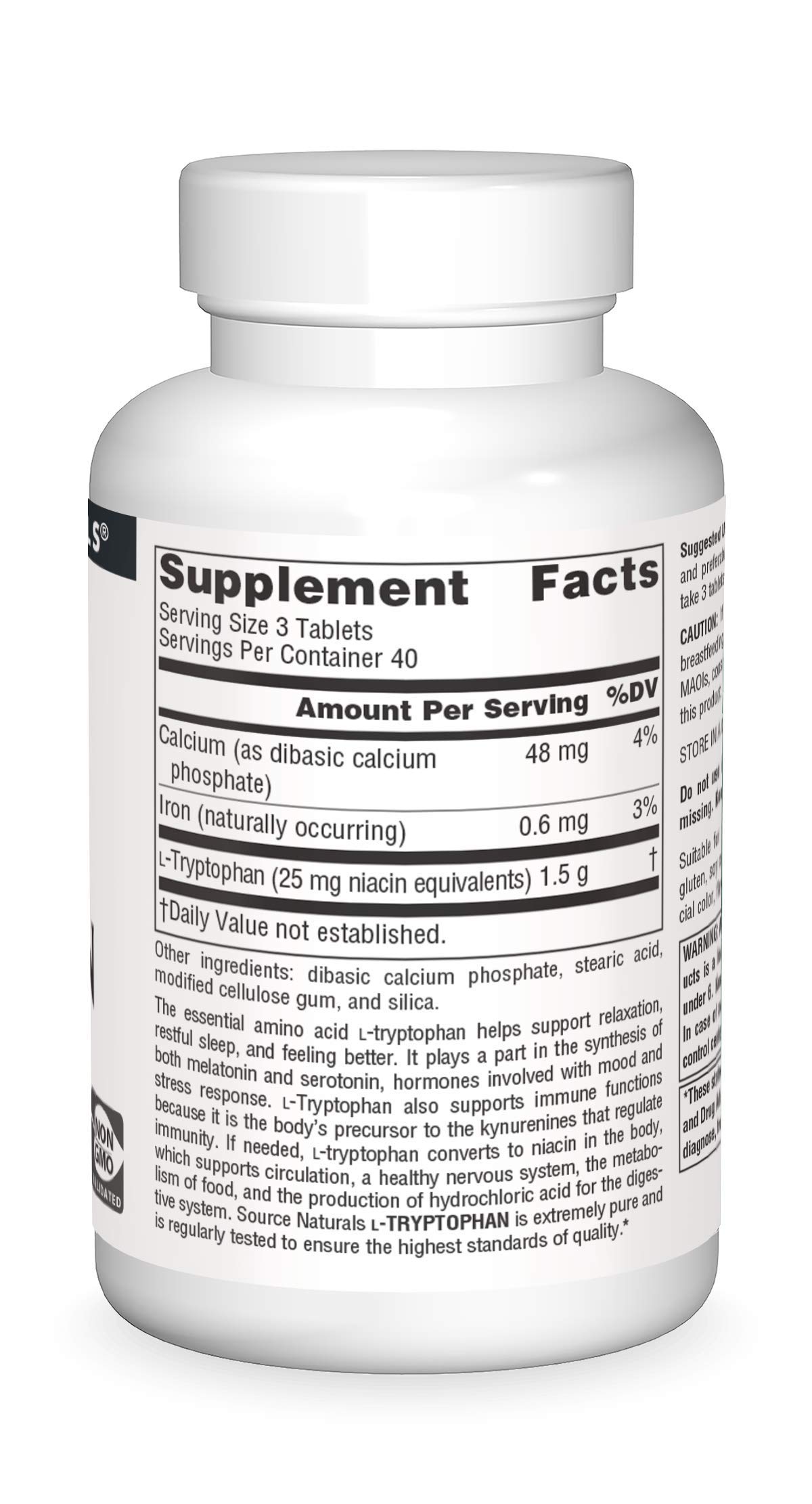 Foto 4 pulgar | Suplement Source Naturals L-triptófano 500 Mg - 120 Comprimidos - Venta Internacional.