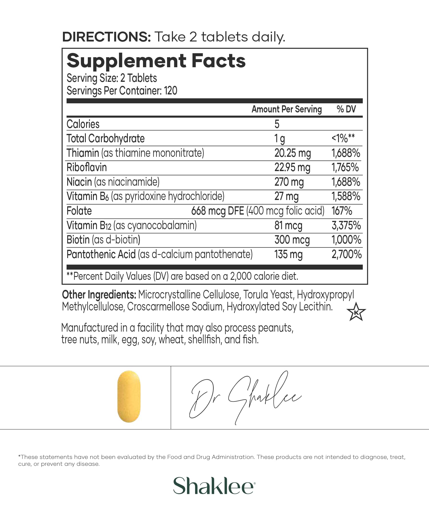 Foto 4 pulgar | Suplemento Shaklee B-complex Ultimate Energy Boost 240 Tabletas - Venta Internacional.