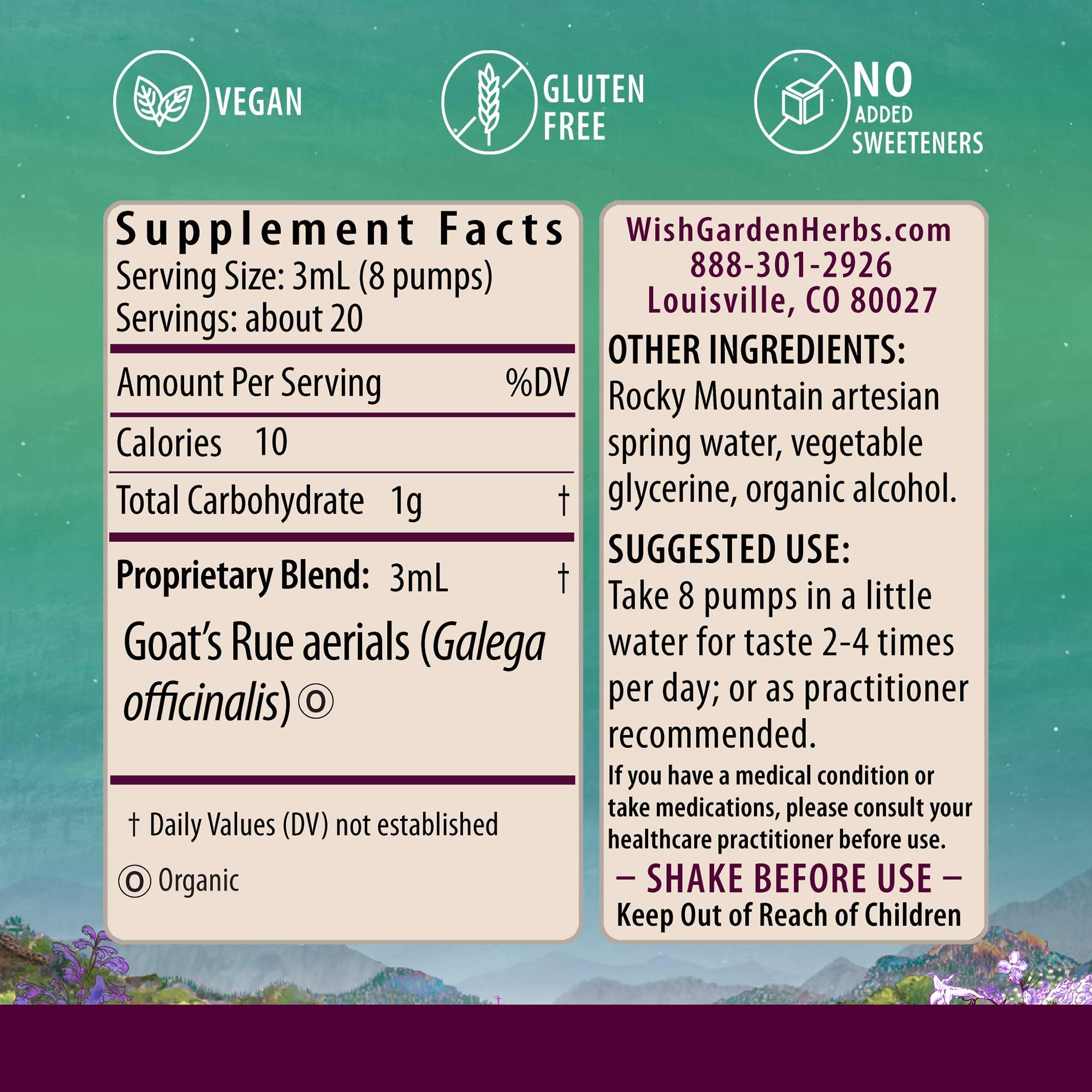 Foto 3 pulgar | Suplemento De Lactancia Wishgarden Herbs Goat's Rue 60 Ml - Venta Internacional.