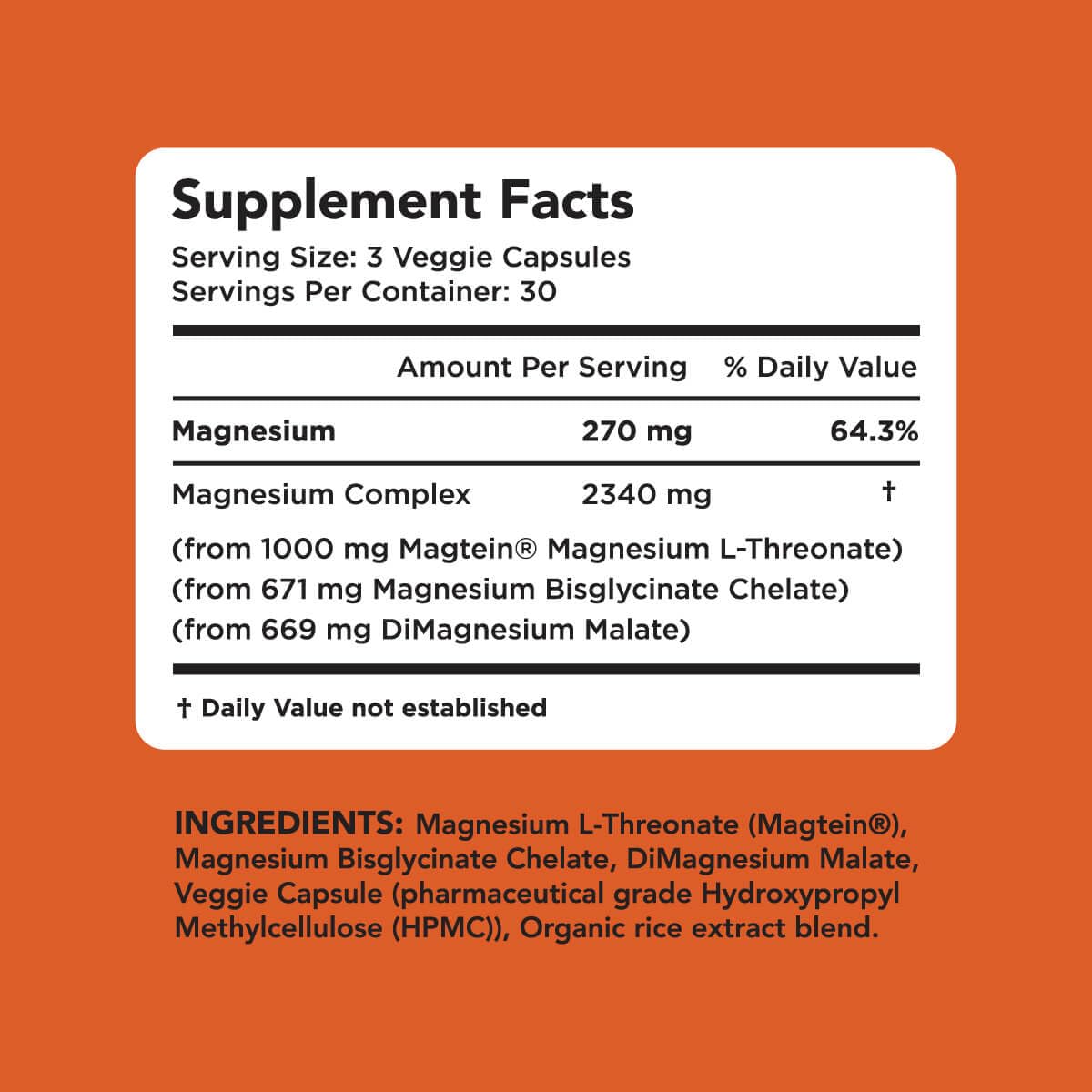 Foto 4 pulgar | Suplemento Amandean Magtein Magnesium Complex 90 Cápsulas - Venta Internacional.