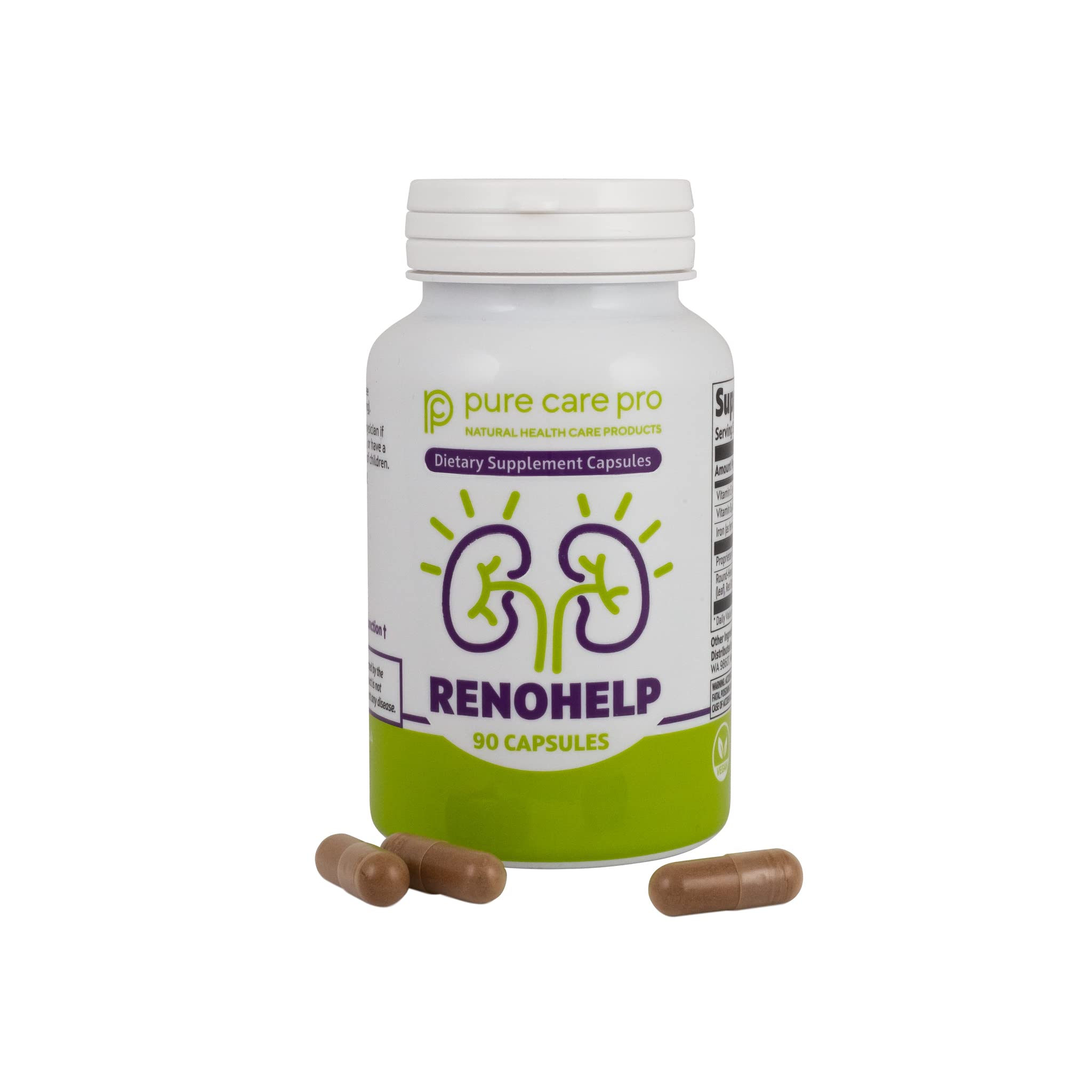 Suplemento Pure Care Pro Renohelp Kidney Support 90 Cápsulas - Venta Internacional.