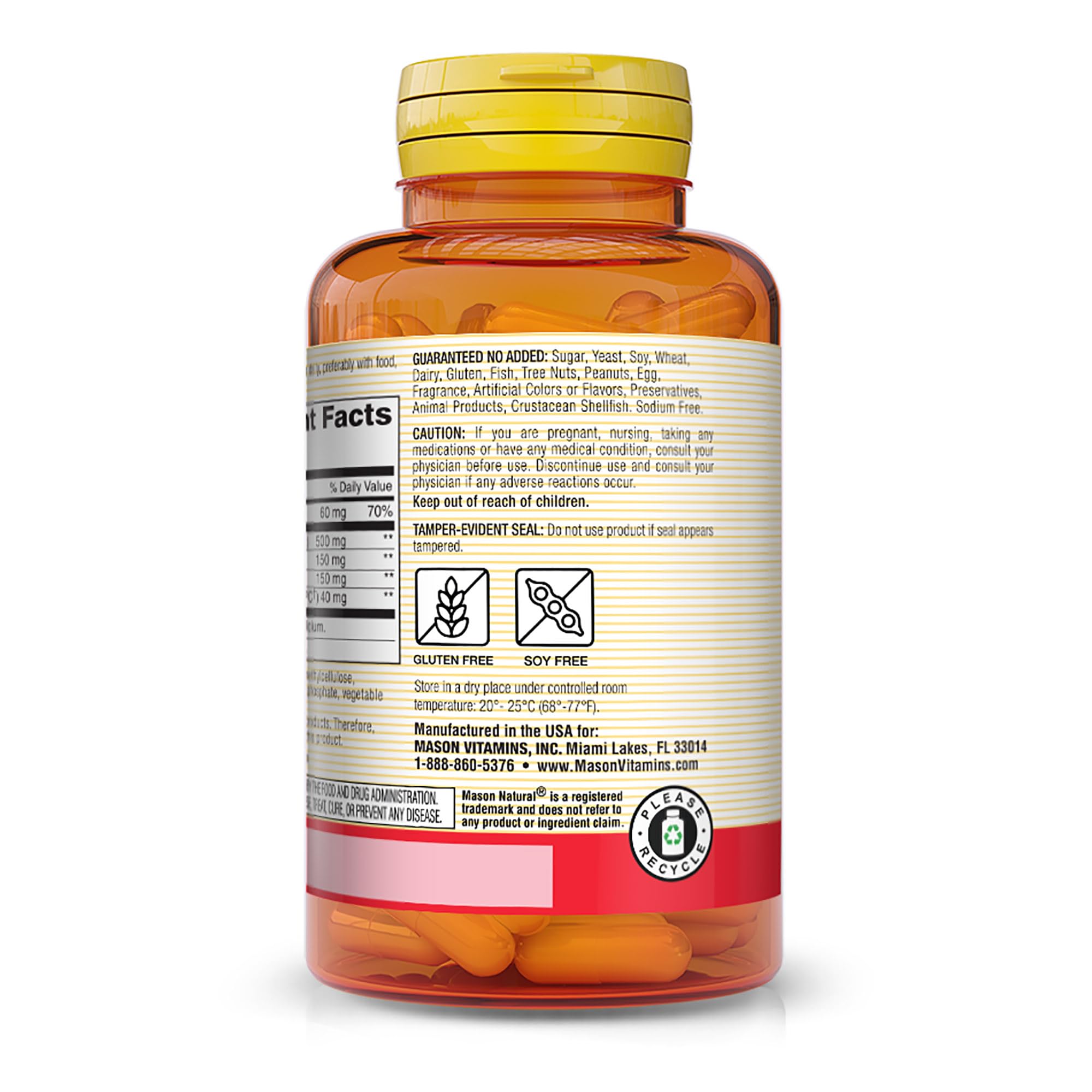 Foto 4 pulgar | Suplemento Mason Natural Tart Cherry 500 Mg, Extracto 10:1, 90 Cápsulas - Venta Internacional.