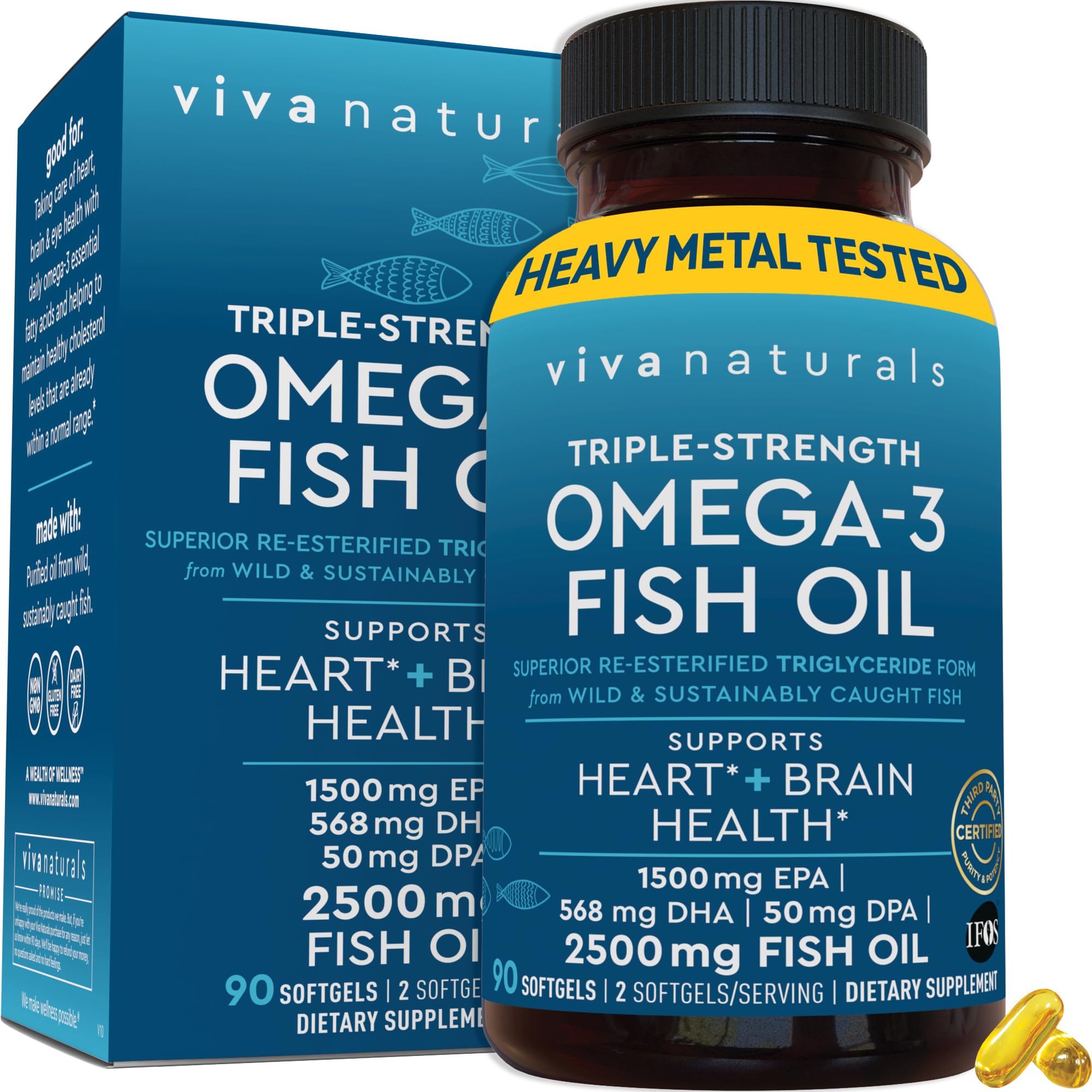 Foto 2 pulgar | Suplemento De Aceite De Pescado Omega 3 De Triple Concentración Viva Naturals, 2500 Mg - Venta Internacional.