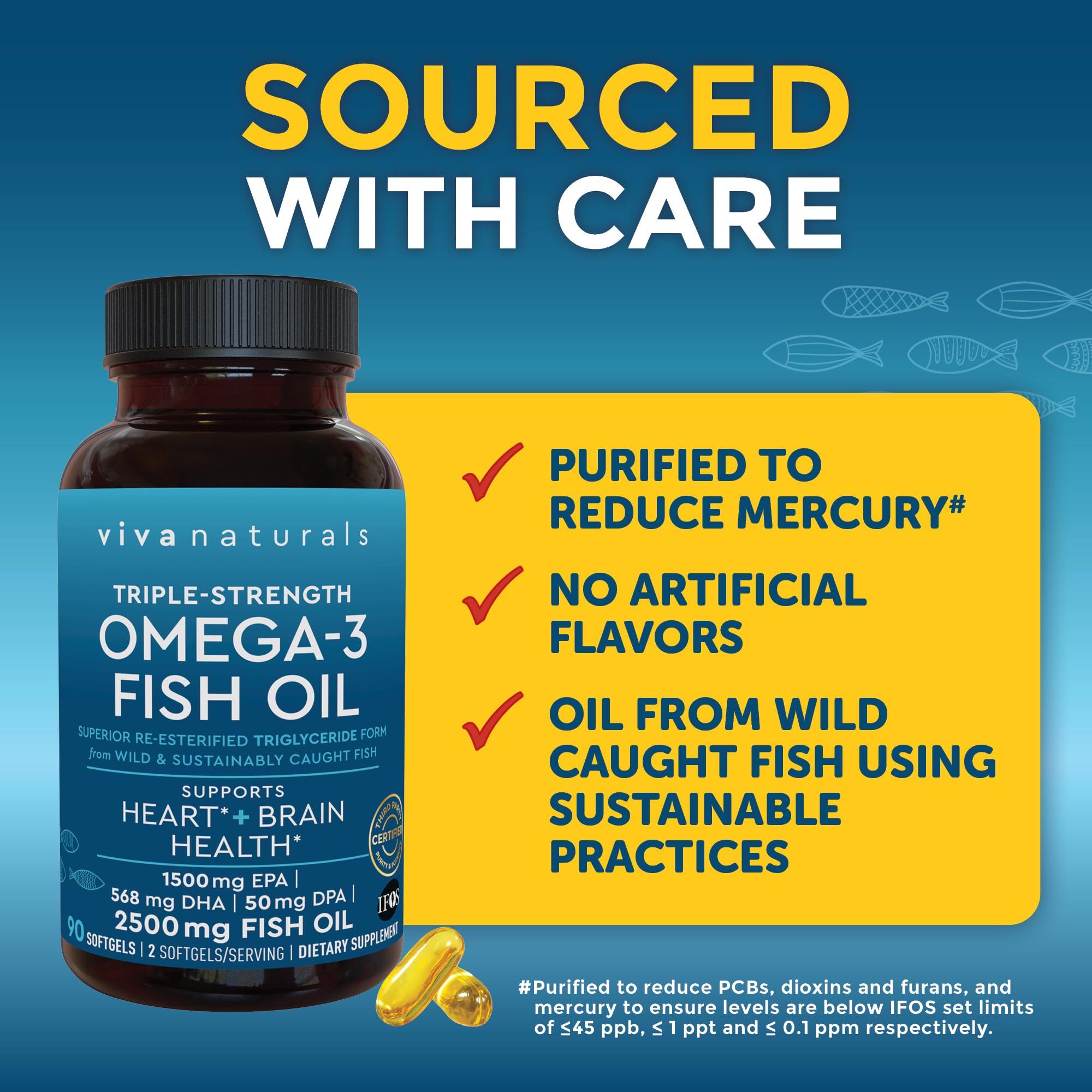 Foto 4 pulgar | Suplemento De Aceite De Pescado Omega 3 De Triple Concentración Viva Naturals, 2500 Mg - Venta Internacional.