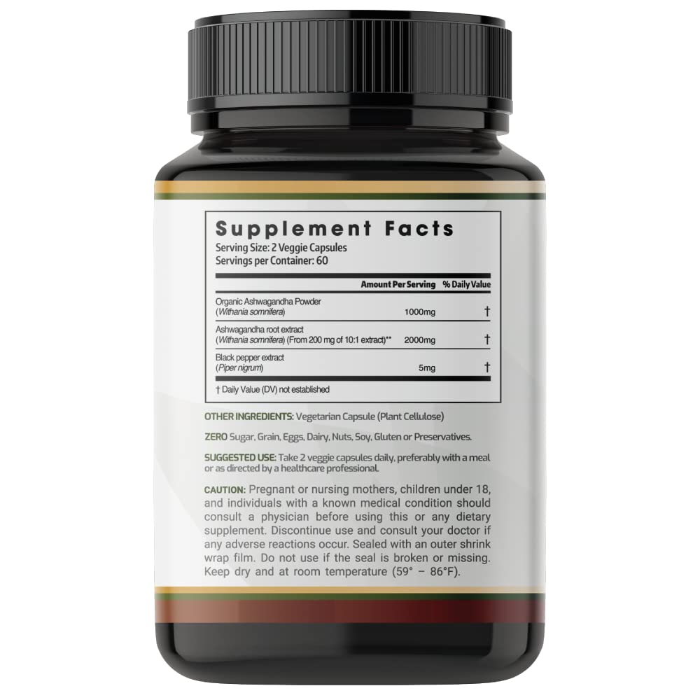 Foto 3 pulgar | Suplemento Pratic Line, Cápsulas De Ashwagandha, 3000 Mg, 120 Veganas - Venta Internacional.