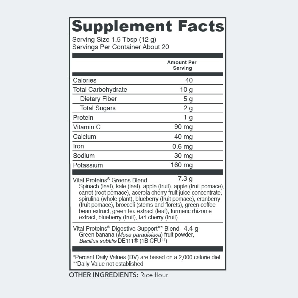 Foto 3 pulgar | Suplemento Vital Proteins Daily Greens Sin Sabor, 250 Ml - Venta Internacional.