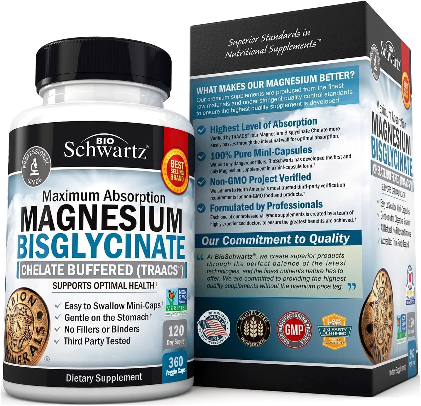 Foto 8 pulgar | Suplemento De Bisglicinato De Magnesio Bioschwartz 360 Ct - Venta Internacional.