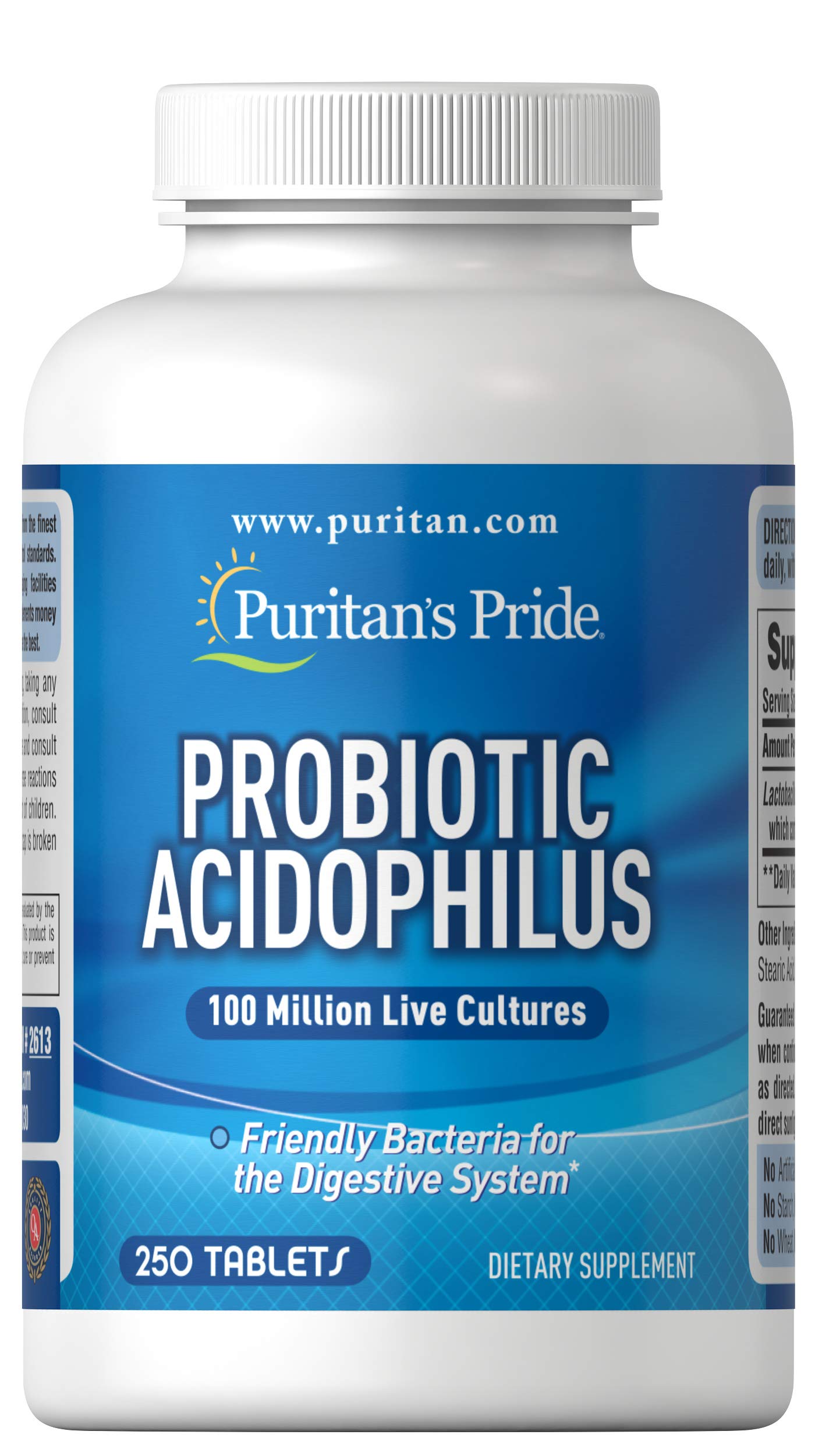 Suplemento Puritan's Pride Probiotic Acidophilus 250 Cápsulas - Venta Internacional.