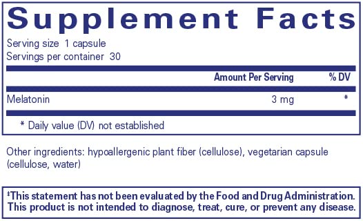 Foto 3 pulgar | Suplemento De Melatonina Pure Encapsulations, 3 Mg, 30 Cápsulas - Venta Internacional.