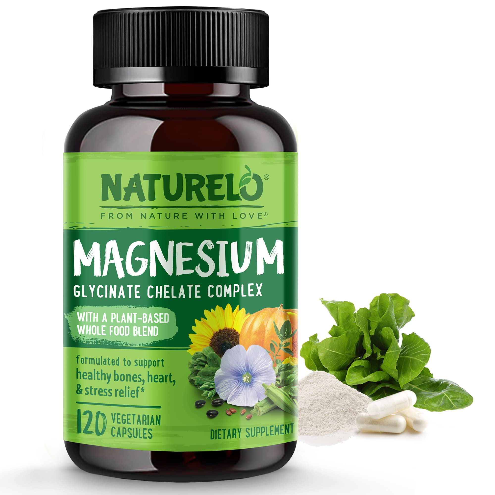 Suplemento Naturelo Quelato De Glicinato De Magnesio 200 Mg 120 Cápsulas - Venta Internacional.