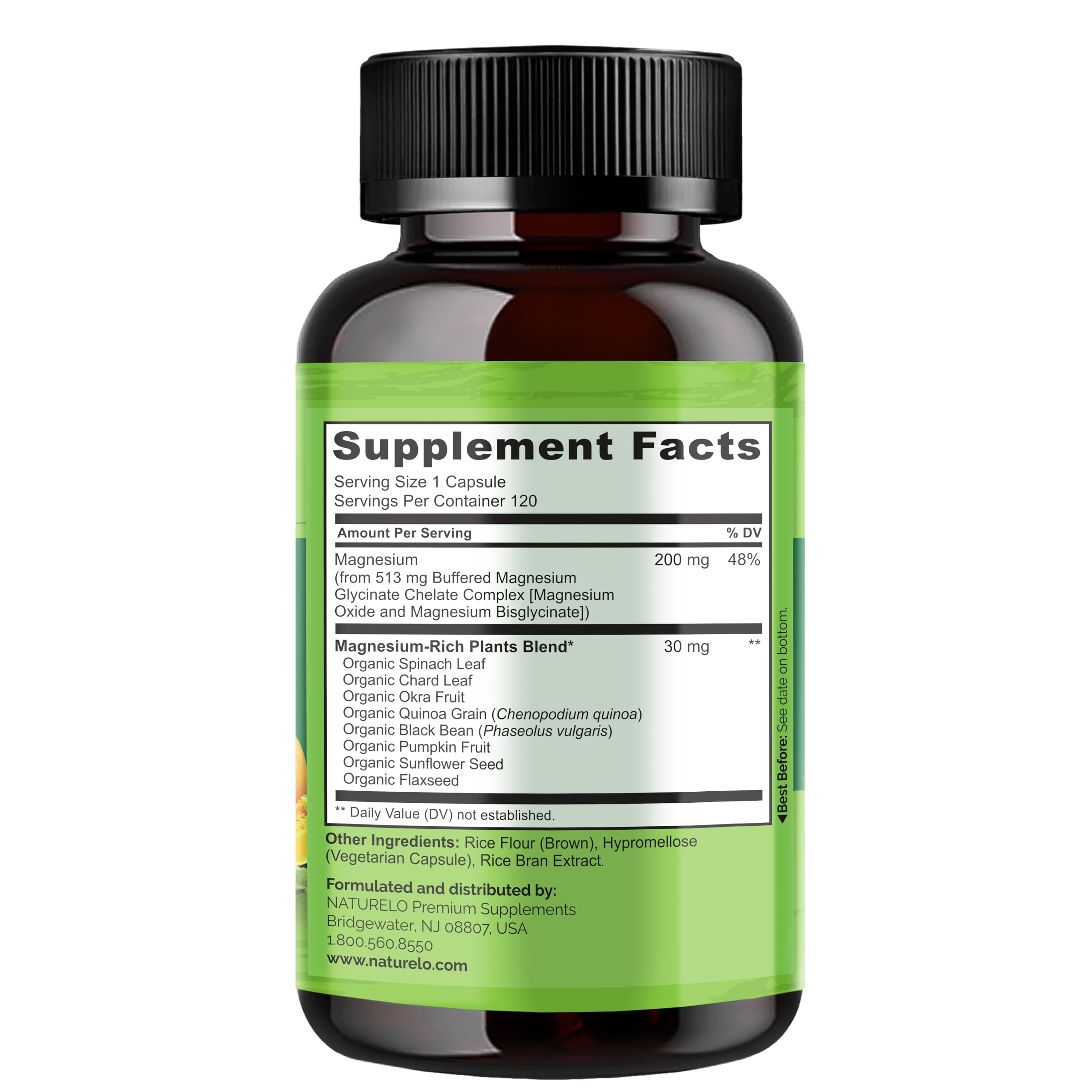 Foto 4 pulgar | Suplemento Naturelo Quelato De Glicinato De Magnesio 200 Mg 120 Cápsulas - Venta Internacional.