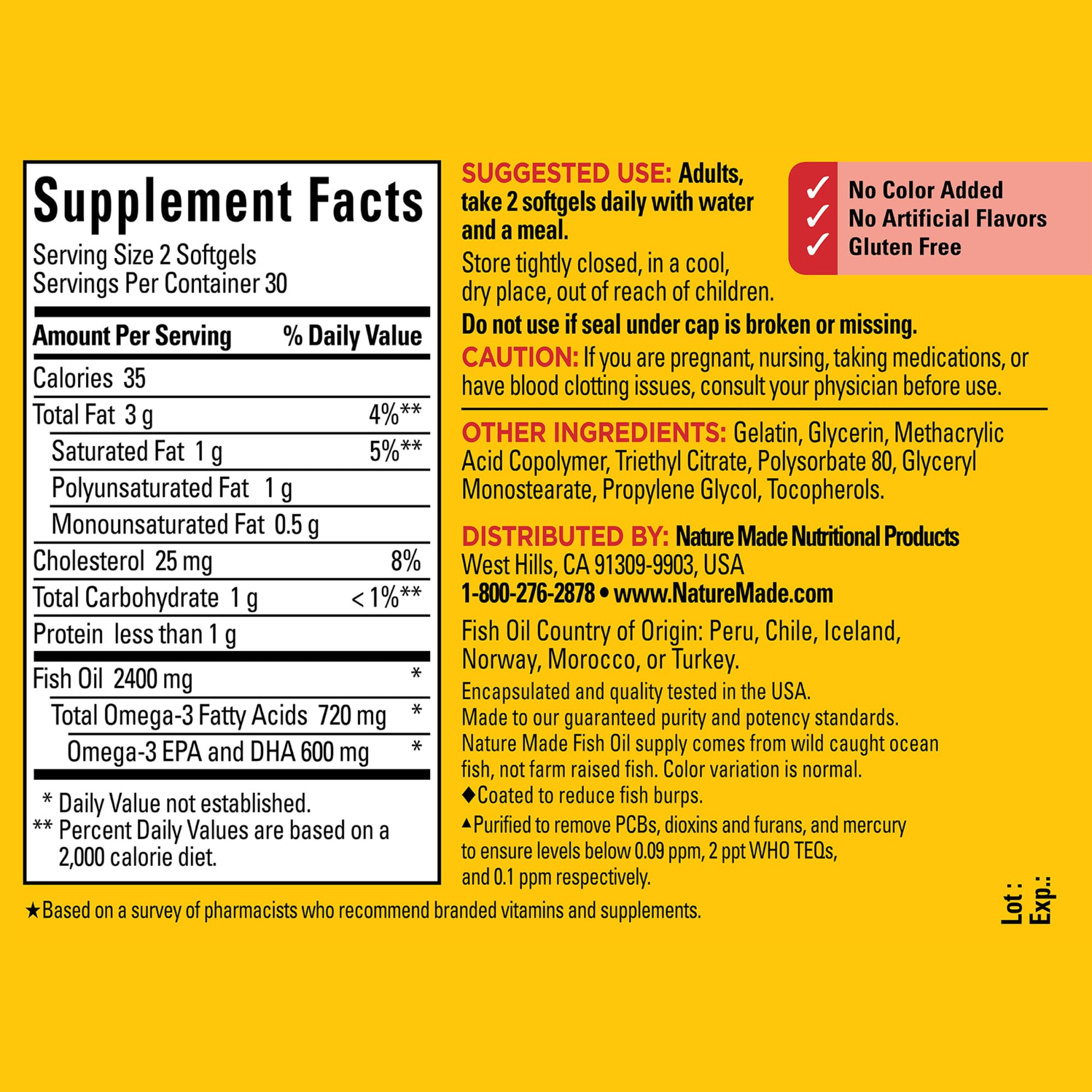 Foto 5 | Suplemento De Aceite De Pescado Nature Made Burp Less 1200 Mg 60 Cápsulas Blandas - Venta Internacional.
