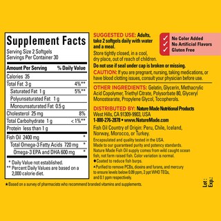 Foto 5 | Suplemento De Aceite De Pescado Nature Made Burp Less 1200 Mg 60 Cápsulas Blandas - Venta Internacional.