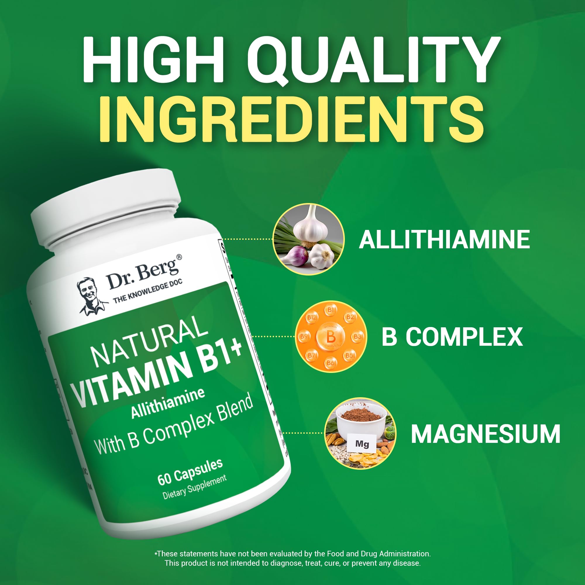 Foto 4 pulgar | Suplemento Dr. Berg Complejo Natural Vitamina B1 60 Cápsulas - Venta Internacional