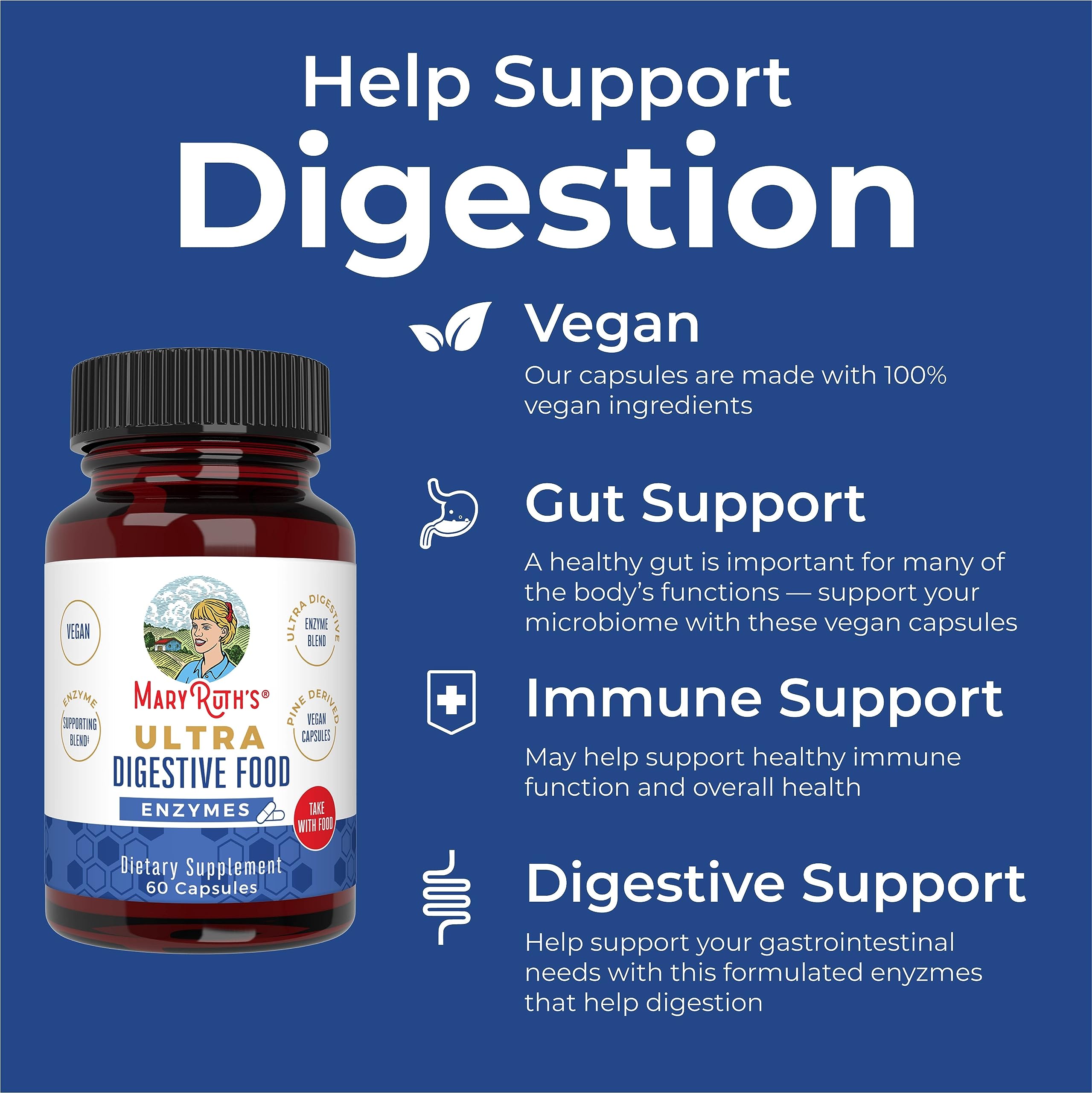 Foto 5 pulgar | Suplemento Maryruth Organics Ultra Digestive Enzymes 60 Cápsulas - Venta Internacional