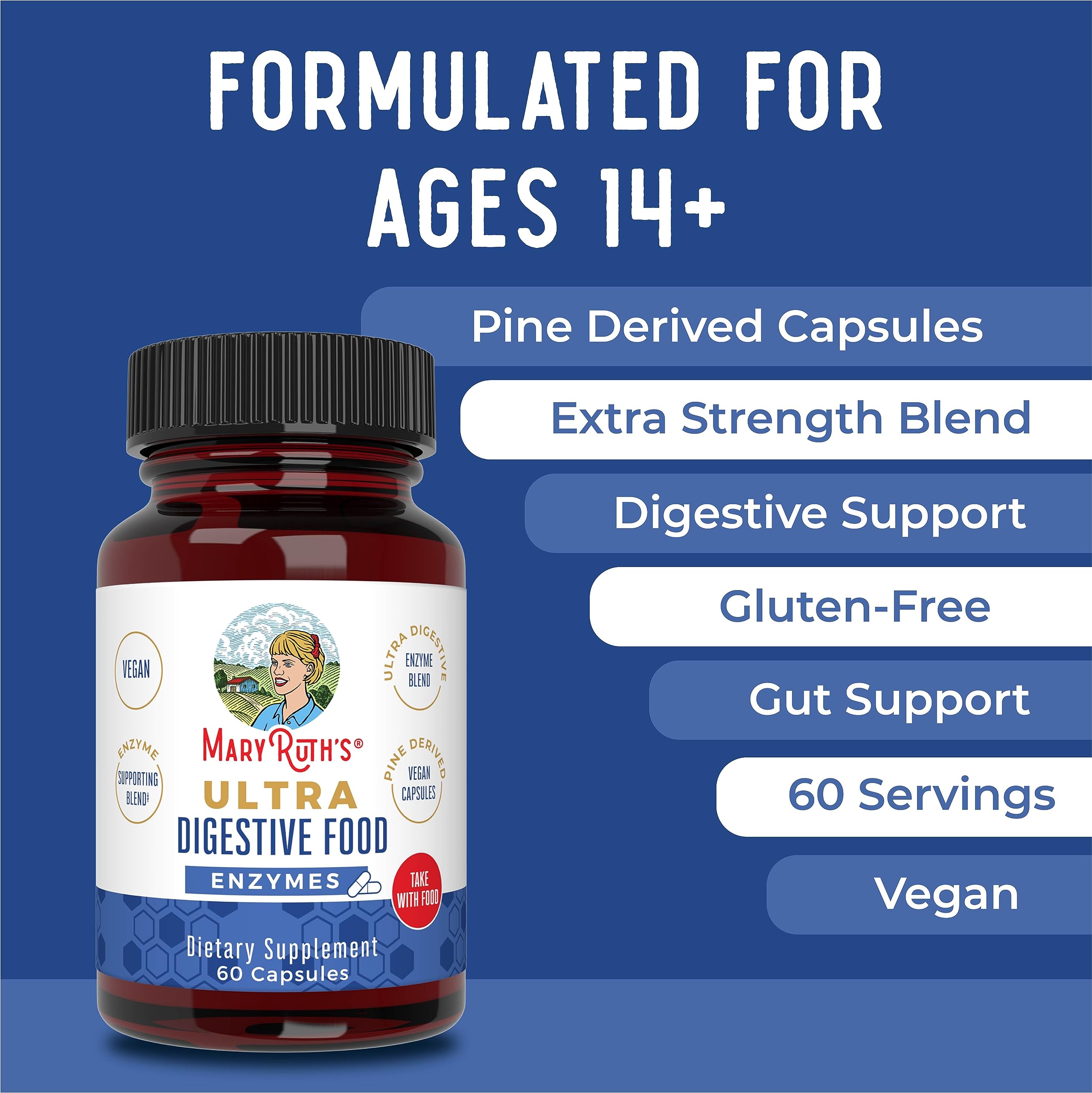 Foto 8 pulgar | Suplemento Maryruth Organics Ultra Digestive Enzymes 60 Cápsulas - Venta Internacional