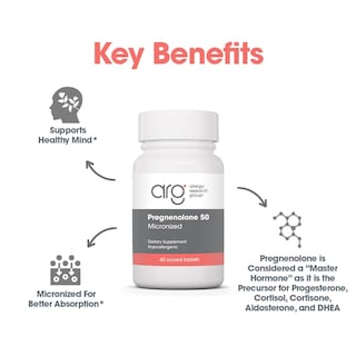 Foto 4 | Suplemento Allergy Research Group, Pregnenolona, 50 Mg, 60 Comprimidos - Venta Internacional.