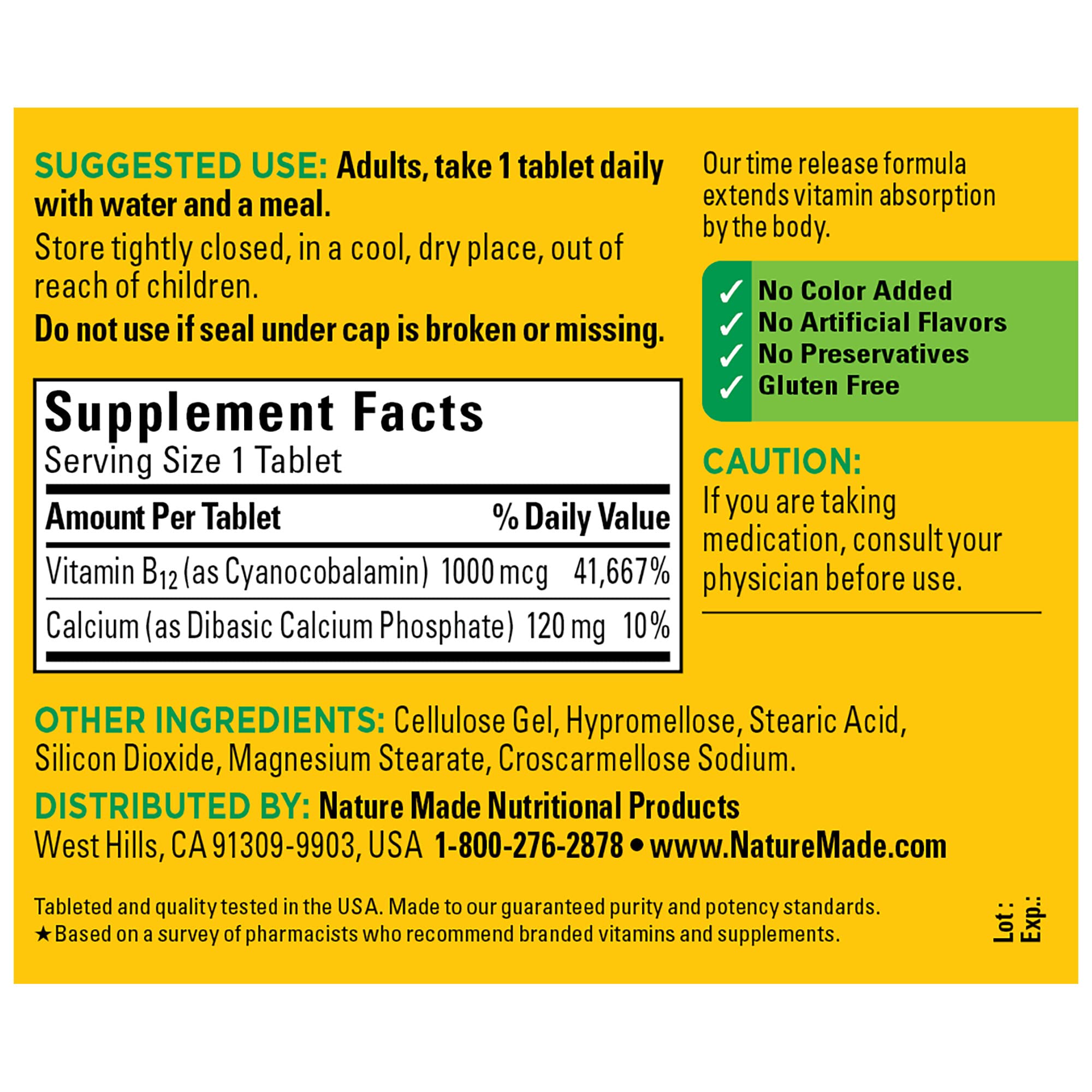 Foto 6 pulgar | Suplemento De Vitamina B12 De La Naturaleza, 1000 Mcg, 160 Tabletas - Venta Internacional.
