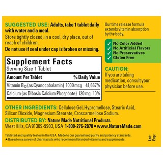 Foto 5 | Suplemento De Vitamina B12 De La Naturaleza, 1000 Mcg, 160 Tabletas - Venta Internacional.