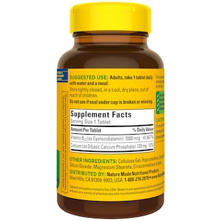 Foto 7 | Suplemento De Vitamina B12 De La Naturaleza, 1000 Mcg, 160 Tabletas - Venta Internacional.