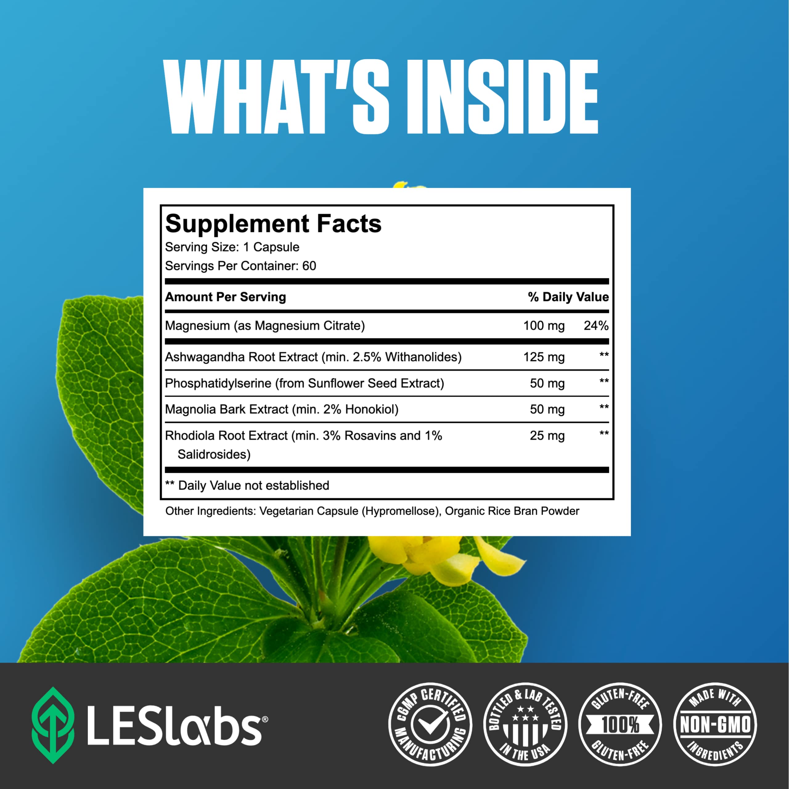 Foto 4 | Suplemento Les Labs Cortisol Health 60 Cápsulas - Venta Internacional.