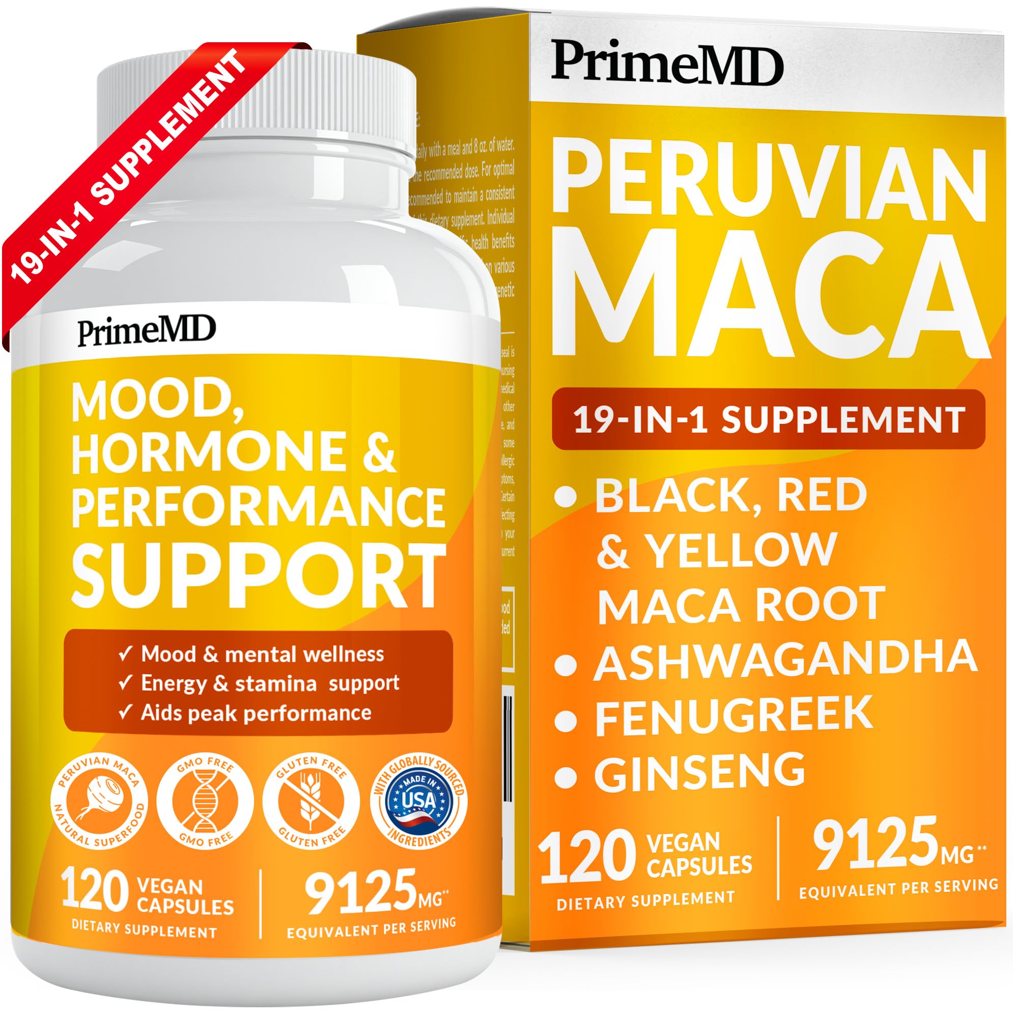 Foto 2 pulgar | Suplementos De Raíz De Maca Peruana Primemd 9125 Mg Con Ashwagandha - Venta Internacional.