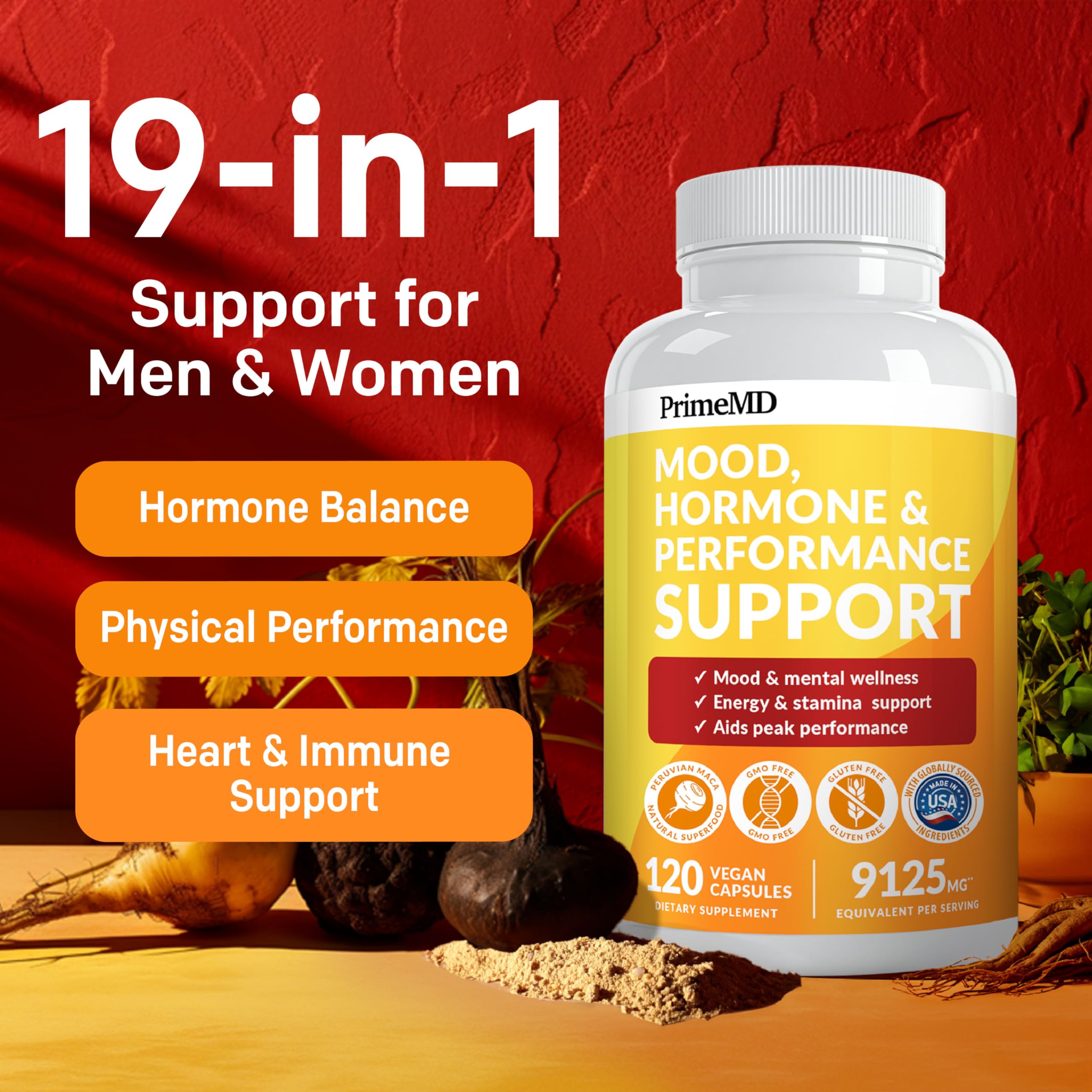 Foto 3 pulgar | Suplementos De Raíz De Maca Peruana Primemd 9125 Mg Con Ashwagandha - Venta Internacional.