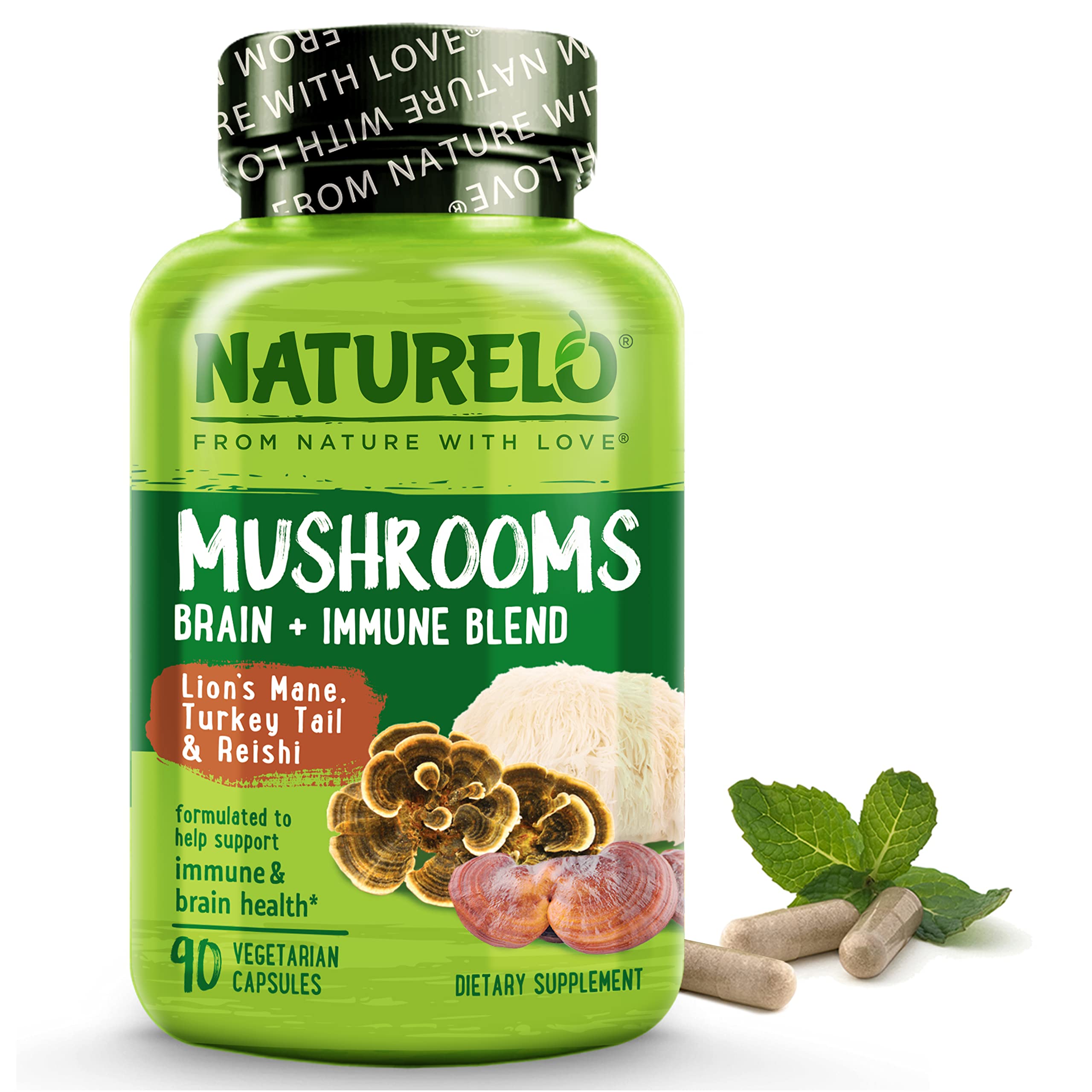 Foto 2 pulgar | Suplemento Naturelo Mushroom Brain & Immune Health 90 Cápsulas - Venta Internacional.