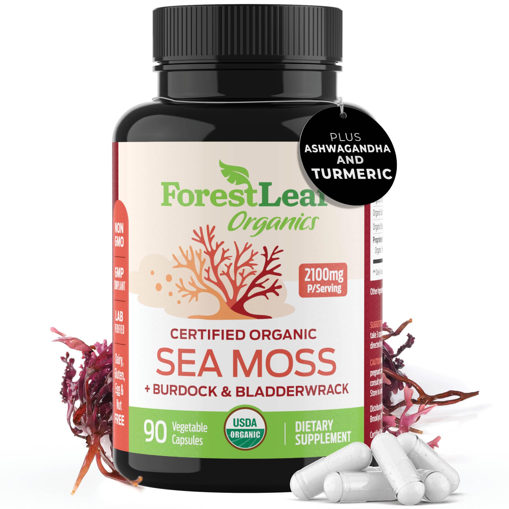 Suplemento Forestleaf, Cápsulas Orgánicas De Musgo Marino Irlandés, 90 - Venta Internacional.