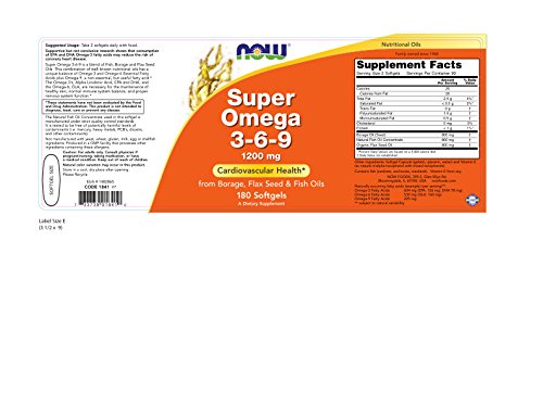 Foto 3 pulgar | Geles Blandos Supplement Now Foods Super Omega 3-6-9, 1200 Mg, 180 Unidades - Venta Internacional.