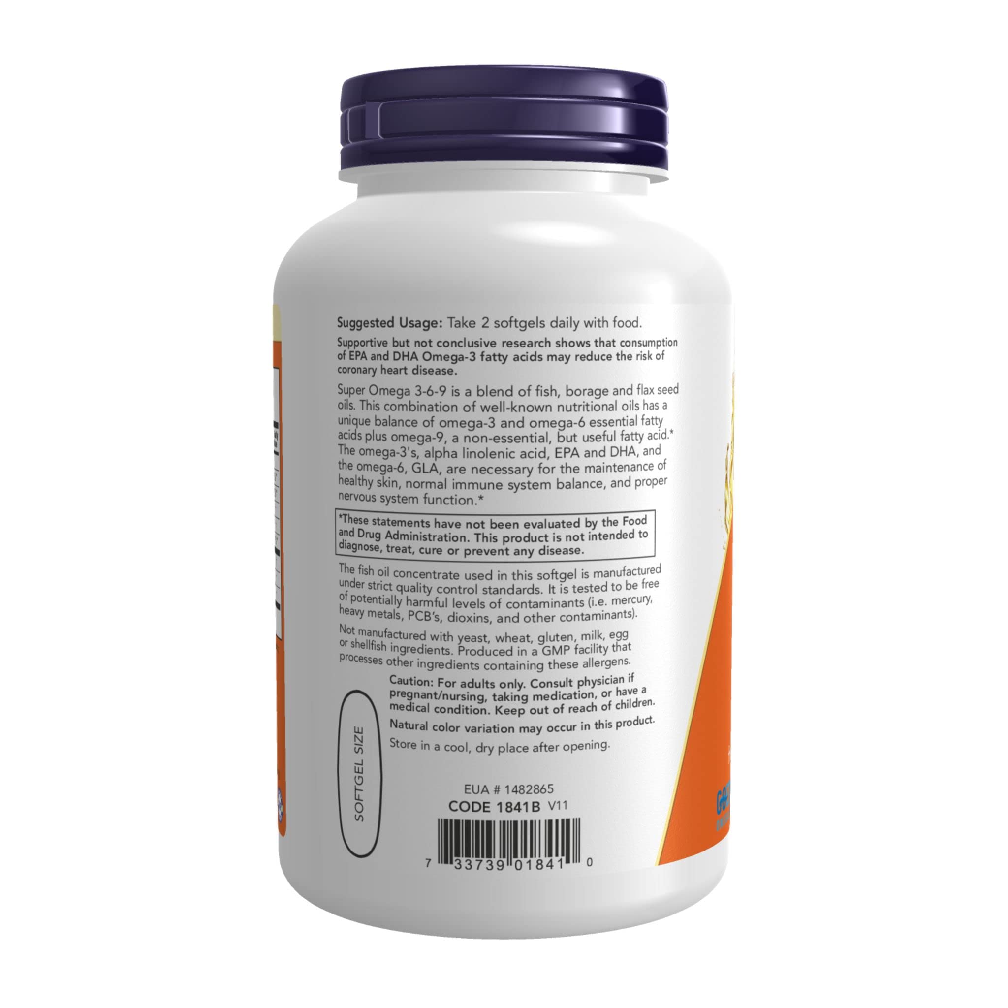 Foto 5 pulgar | Geles Blandos Supplement Now Foods Super Omega 3-6-9, 1200 Mg, 180 Unidades - Venta Internacional.
