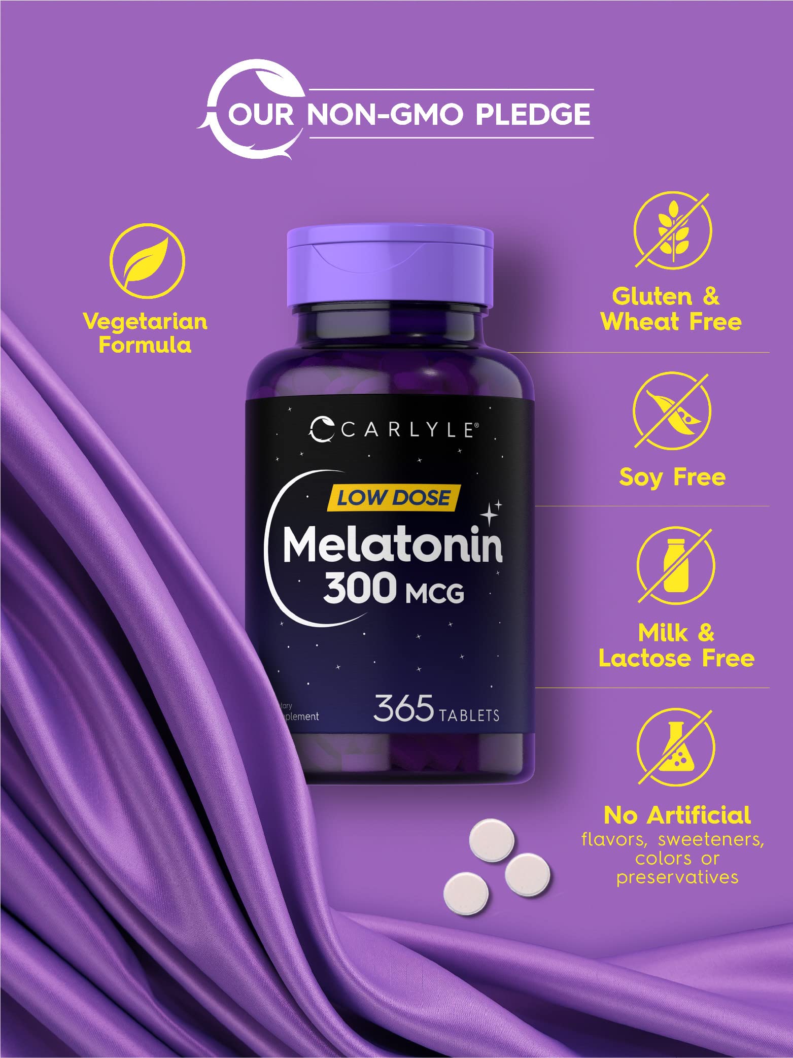 Foto 5 pulgar | Suplemento Carlyle Melatonin 300 Mcg 365 Tabletas - Venta Internacional.