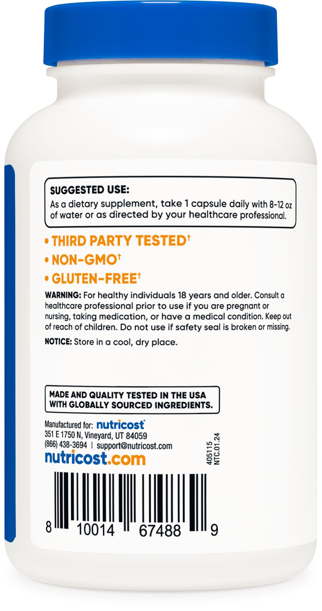 Foto 4 | Suplemento Nutricost L-glicina 1000 Mg 120 Cápsulas Vegetariano - Venta Internacional.