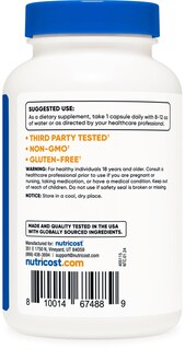 Foto 4 | Suplemento Nutricost L-glicina 1000 Mg 120 Cápsulas Vegetariano - Venta Internacional.