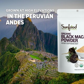 Foto 3 | Maca Negra En Polvo Superfoods Sunfood, Cruda Y Orgánica, 120 Ml - Venta Internacional.